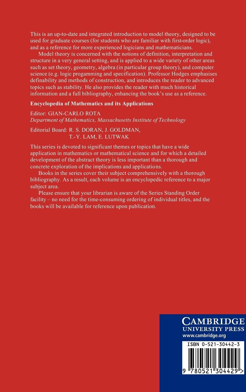 Rückseitencover Model Theory