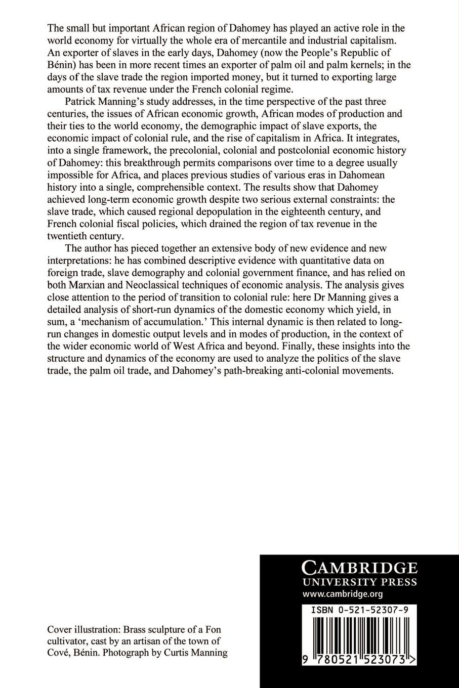 Rückseitencover Slavery, Colonialism and Economic Growth in Dahomey, 1640 1960