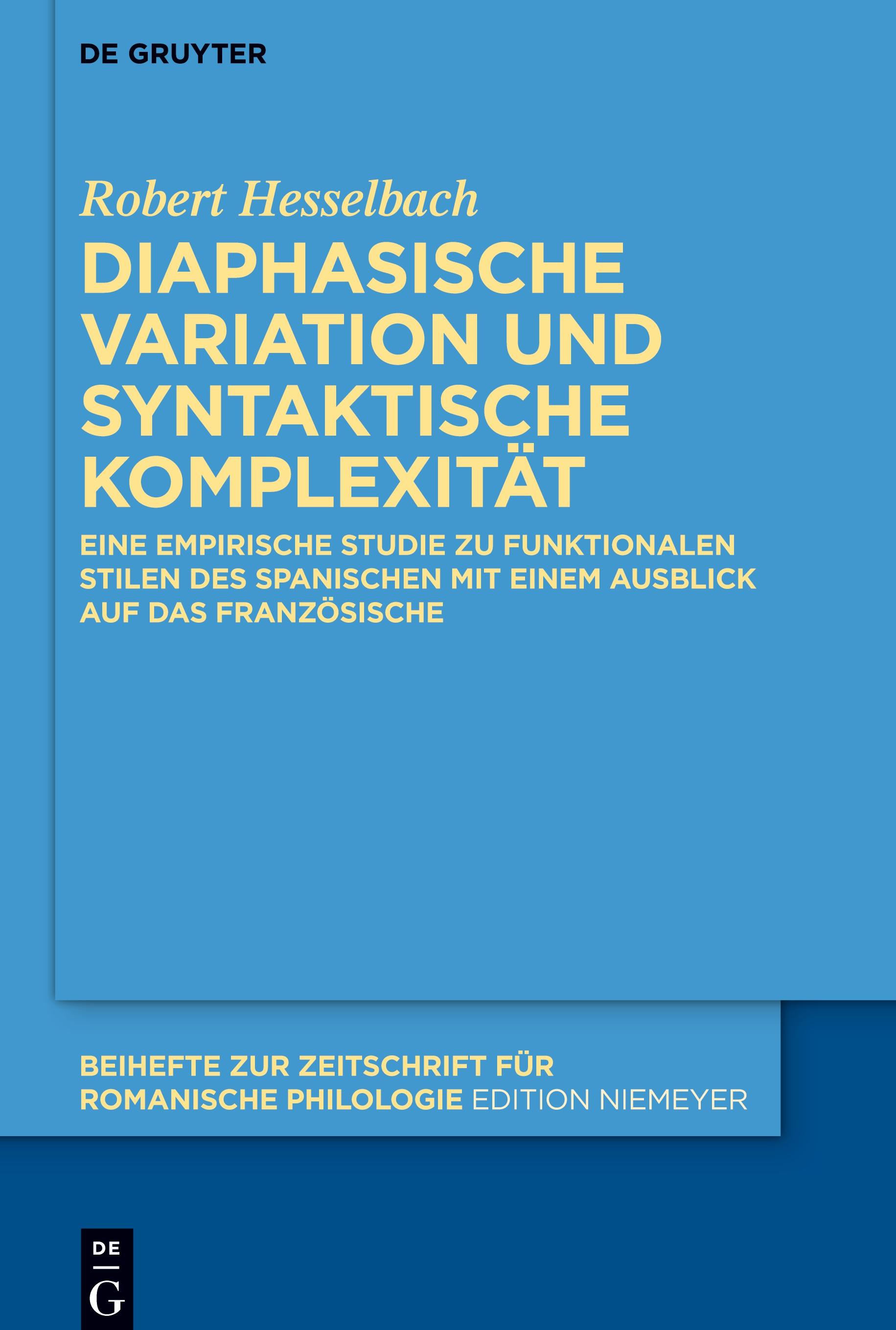 Vorderes Coverbild Diaphasische Variation und syntaktische Komplexität