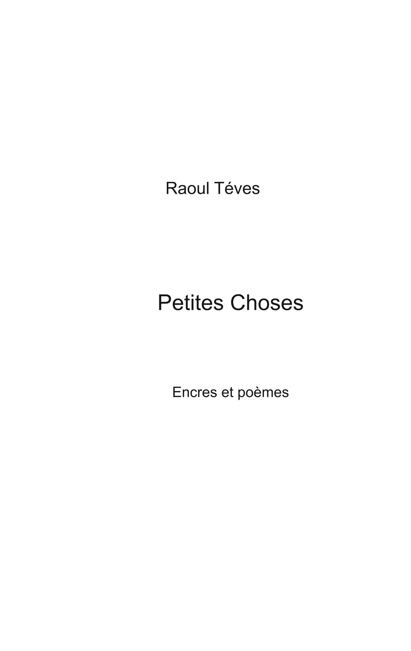 Vorderes Coverbild Petites choses