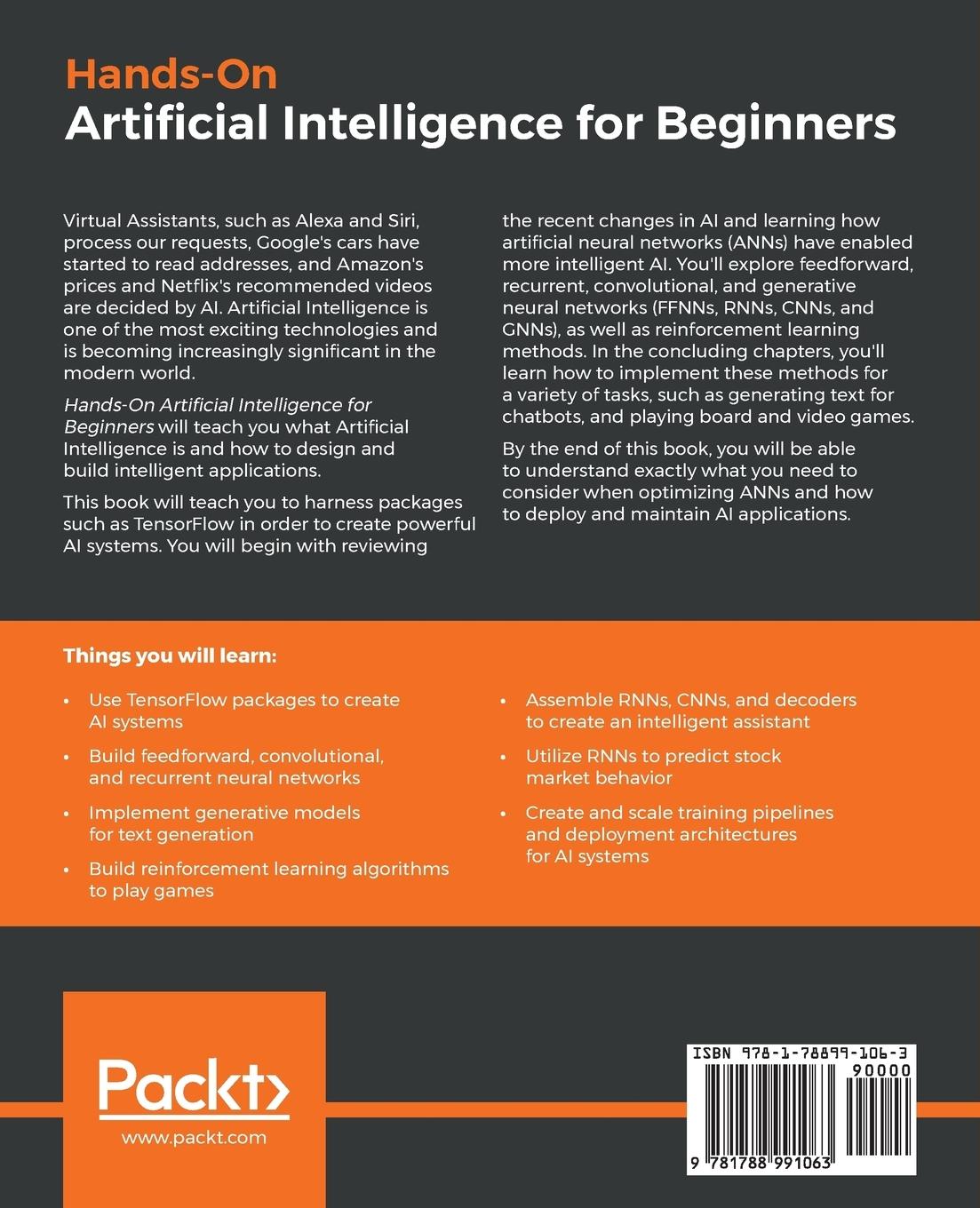 Rückseitencover Hands-On Artificial Intelligence for Beginners