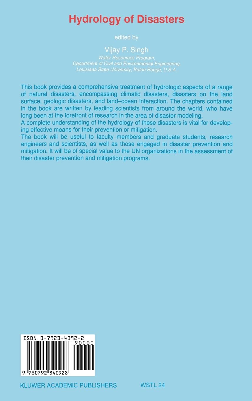 Rückseitencover Hydrology of Disasters