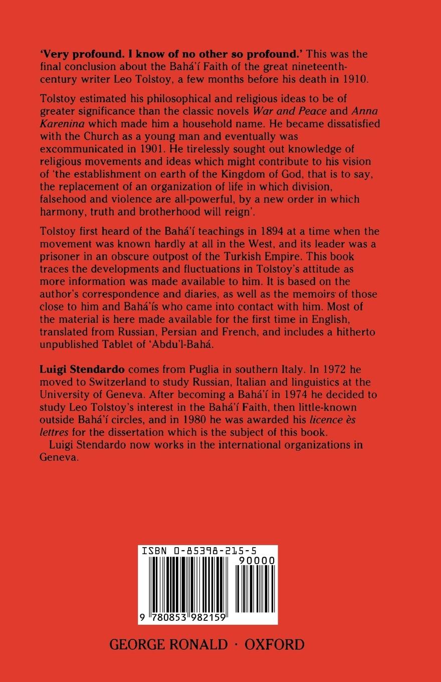 Rückseitencover Leo Tolstoy and the Bahá'í Faith
