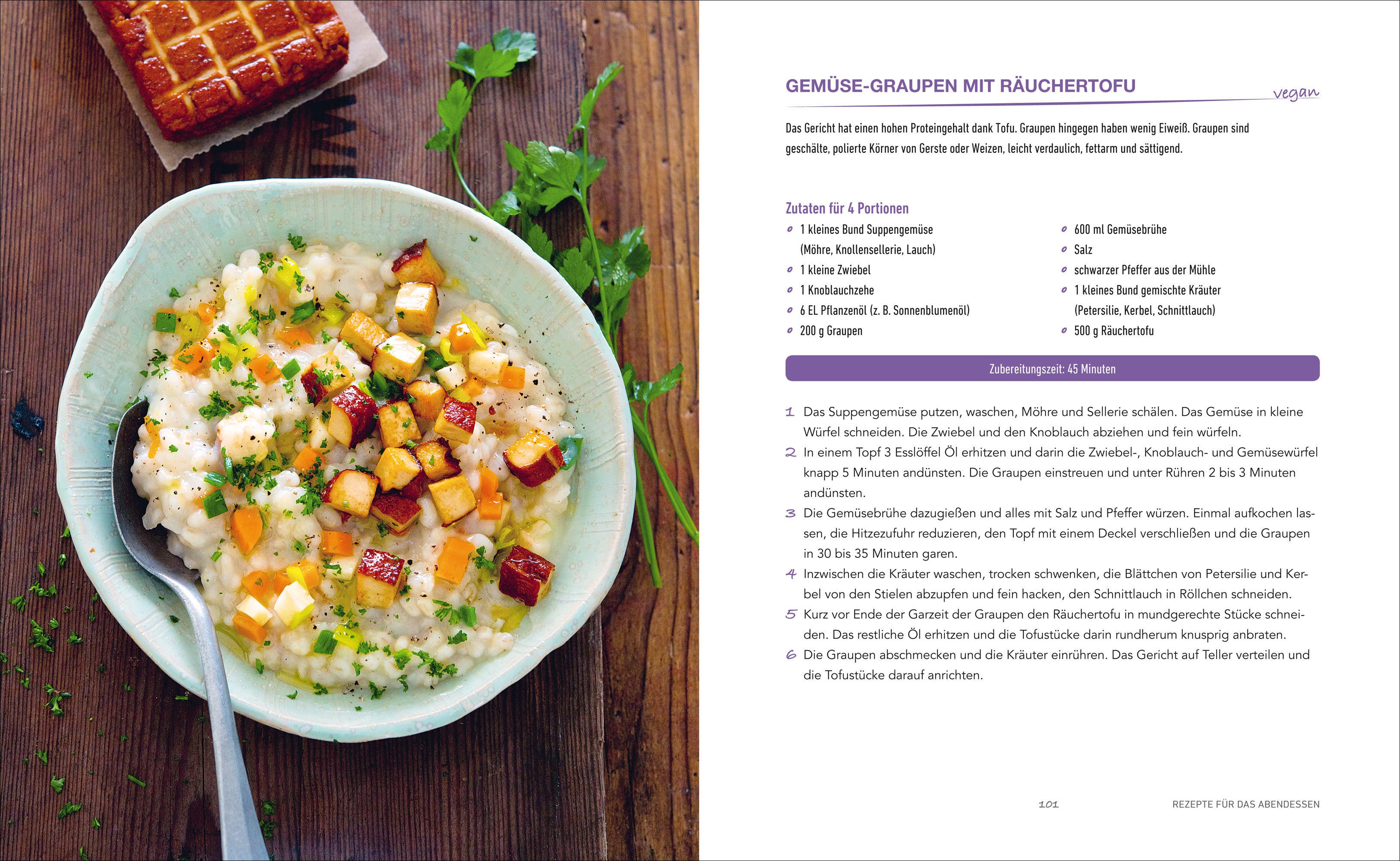 Beispielinhalt (Bild) Das Protein-Kochbuch: Gesund, fit und schlank durch pflanzliche Proteine - Die perfekte Alternative und Ergänzung zu tierischem Eiweiß