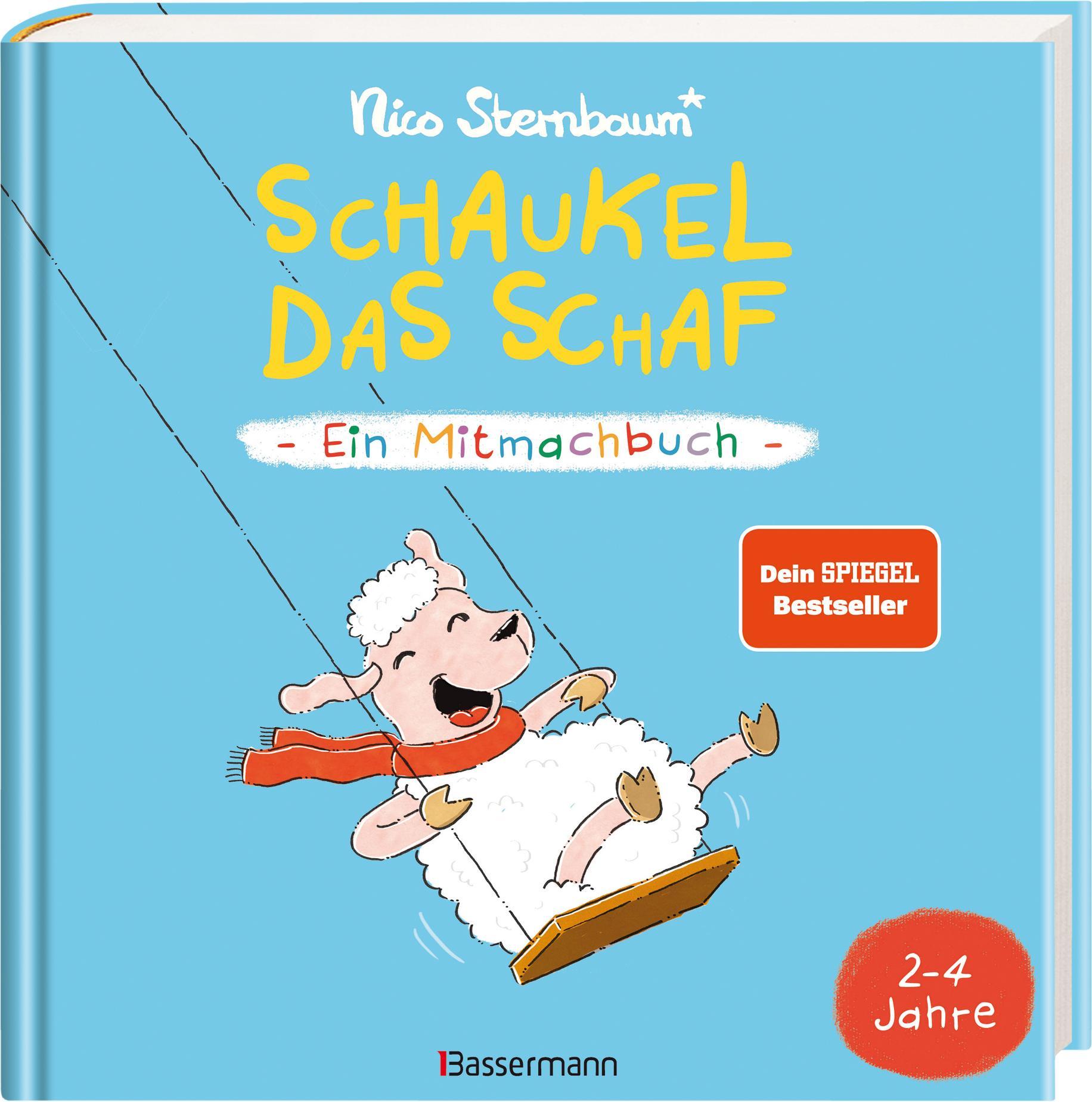 Beispielinhalt (Bild) Schaukel das Schaf - Ein Mitmachbuch zum Schütteln, Schaukeln, Pusten, Klopfen und sehen, was dann passiert. Von 2 bis 4 Jahren