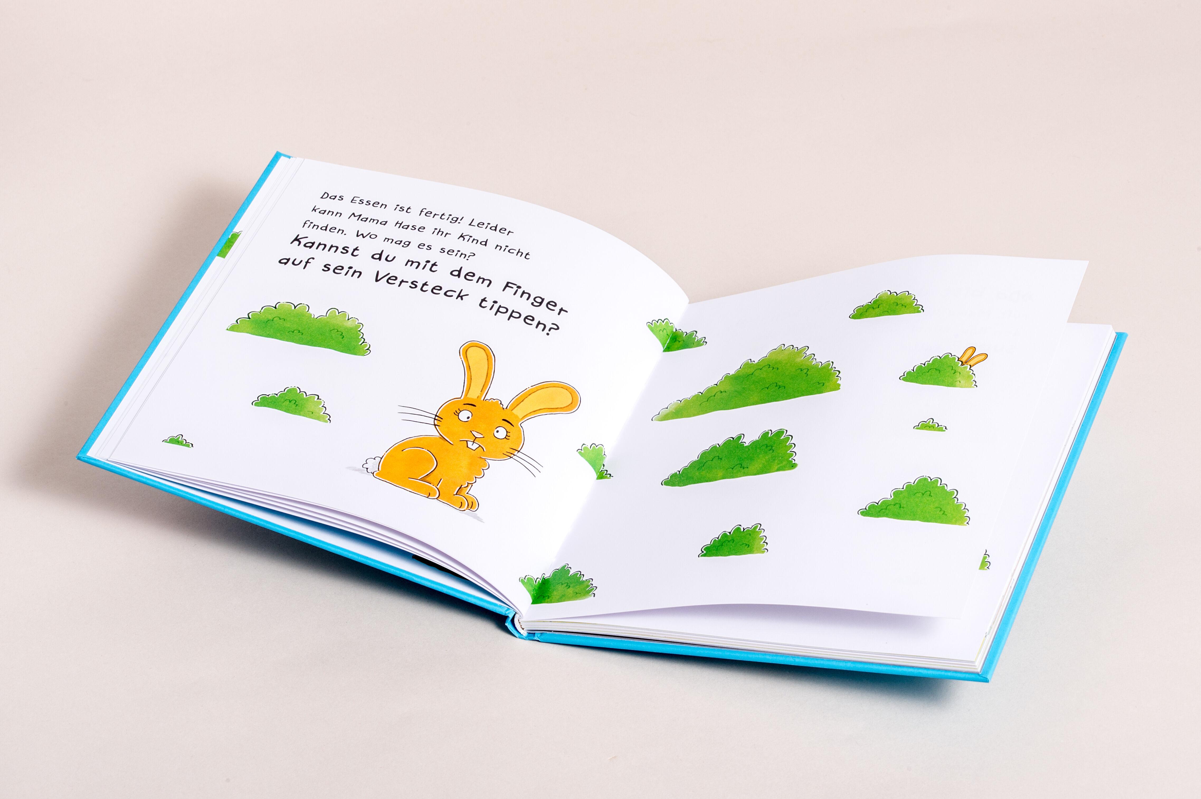 Beispielinhalt (Bild) Schaukel das Schaf - Ein Mitmachbuch zum Schütteln, Schaukeln, Pusten, Klopfen und sehen, was dann passiert. Von 2 bis 4 Jahren