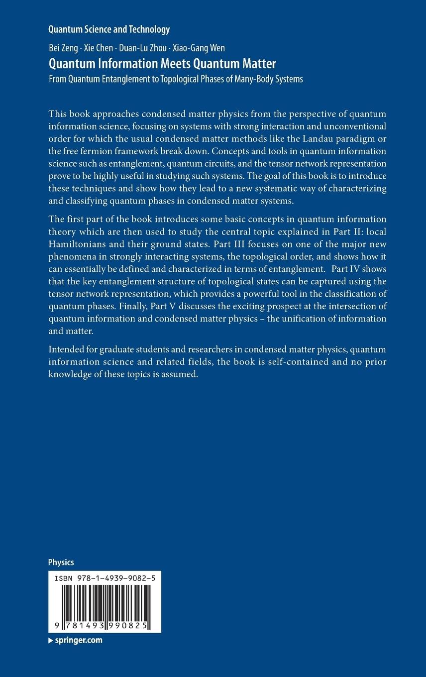 Rückseitencover Quantum Information Meets Quantum Matter