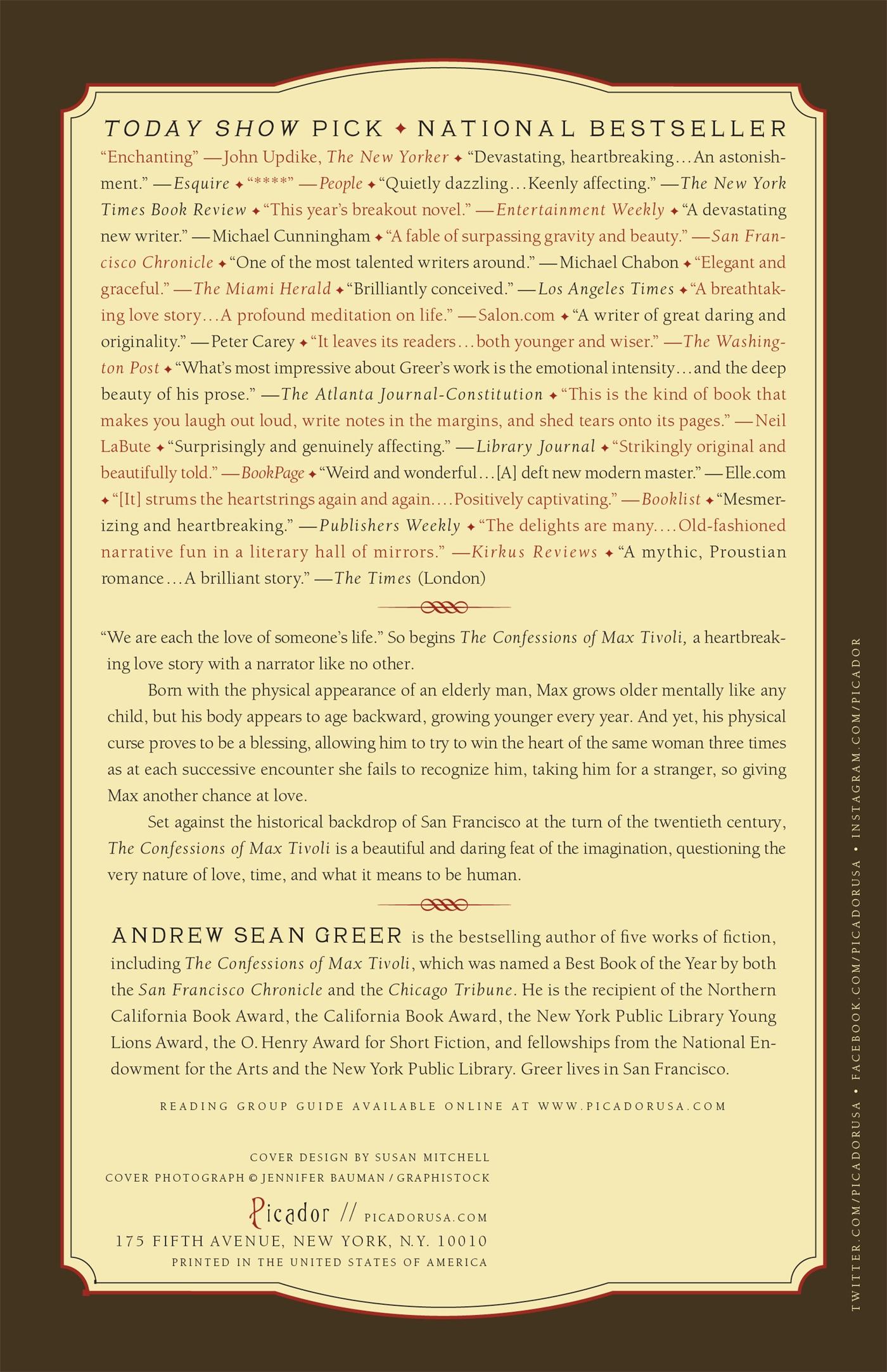 Rückseitencover The Confessions of Max Tivoli