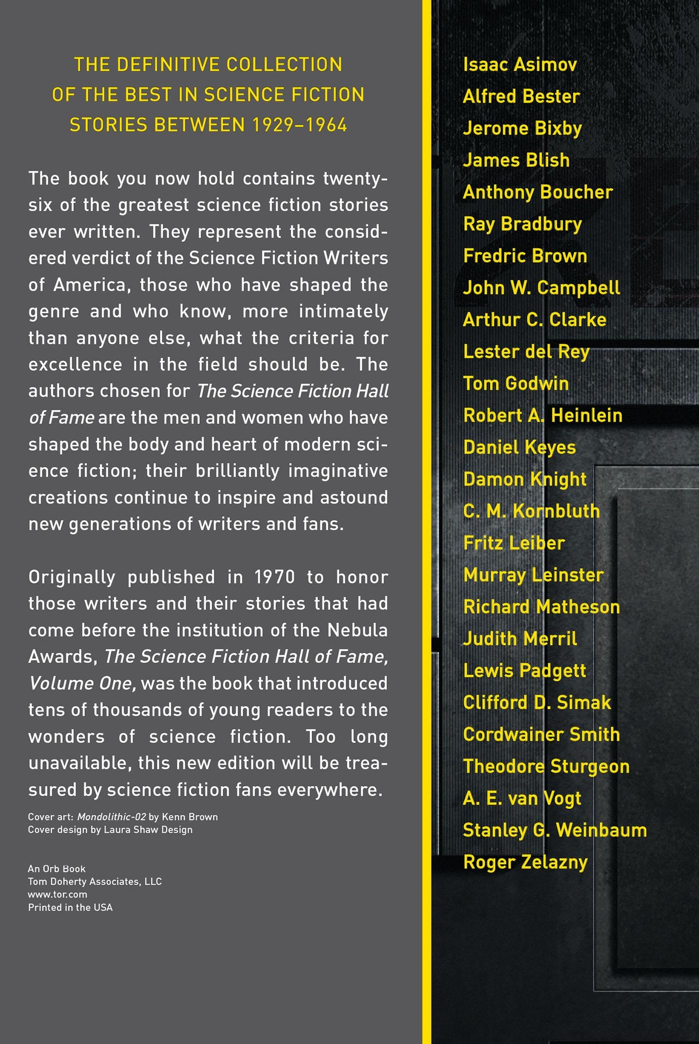 Rückseitencover The Science Fiction Hall of Fame, Volume One 1929-1964