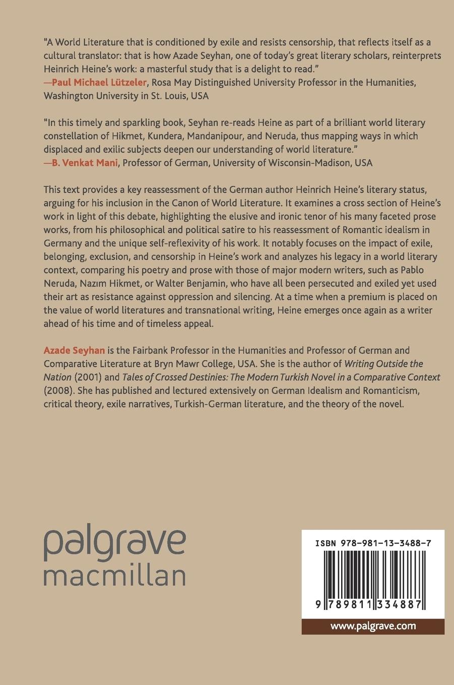 Rückseitencover Heinrich Heine and the World Literary Map