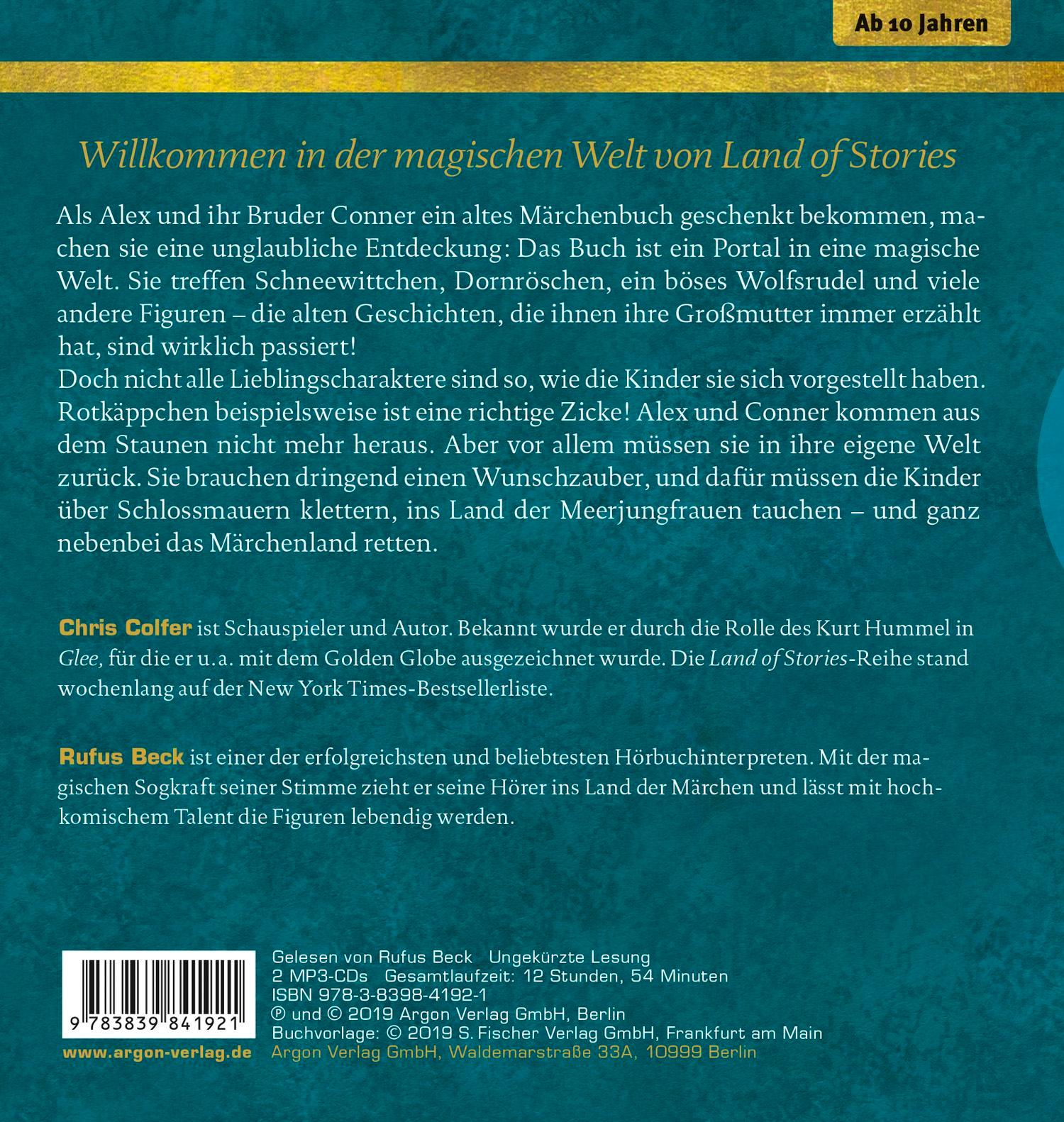 Rückseitencover Land of Stories: Das magische Land 1 - Die Suche nach dem Wunschzauber