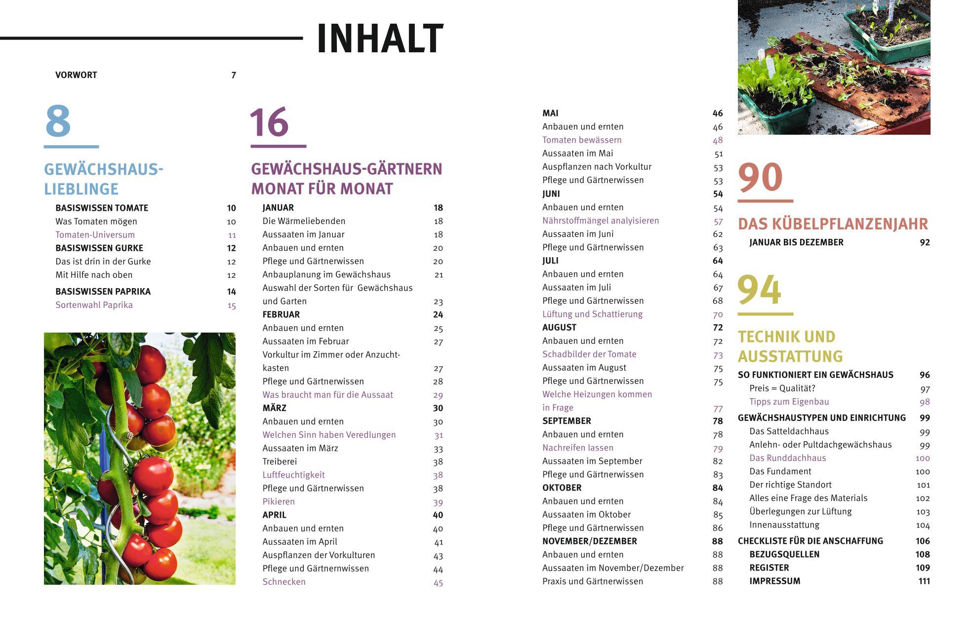 Beispielinhalt (Bild) Gärtnern im Gewächshaus Monat für Monat