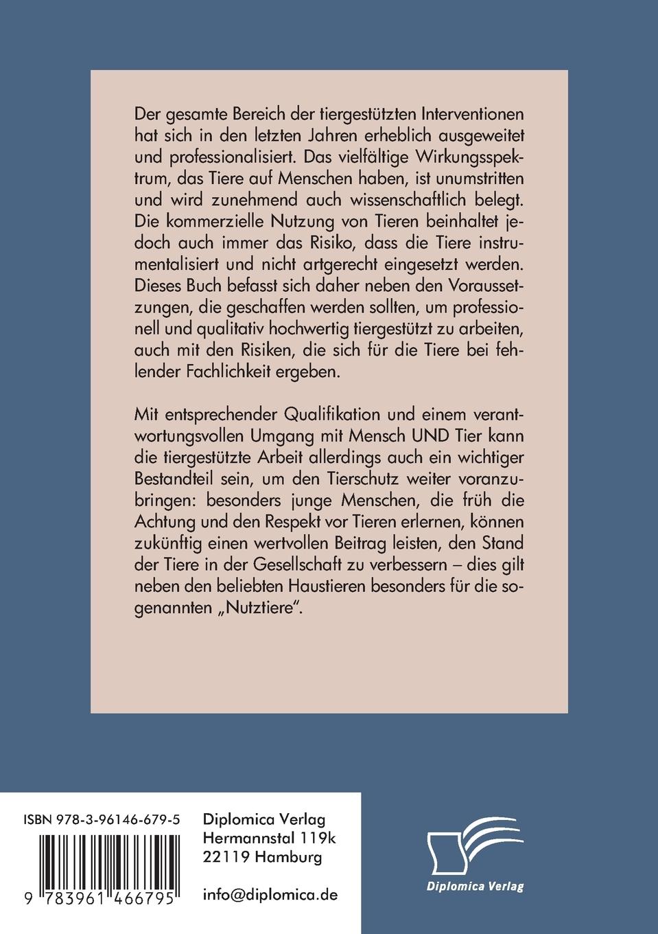 Rückseitencover Tiergestützte Interventionen unter tierschutzrelevanten Aspekten. Voraussetzungen - Risiken - Chancen