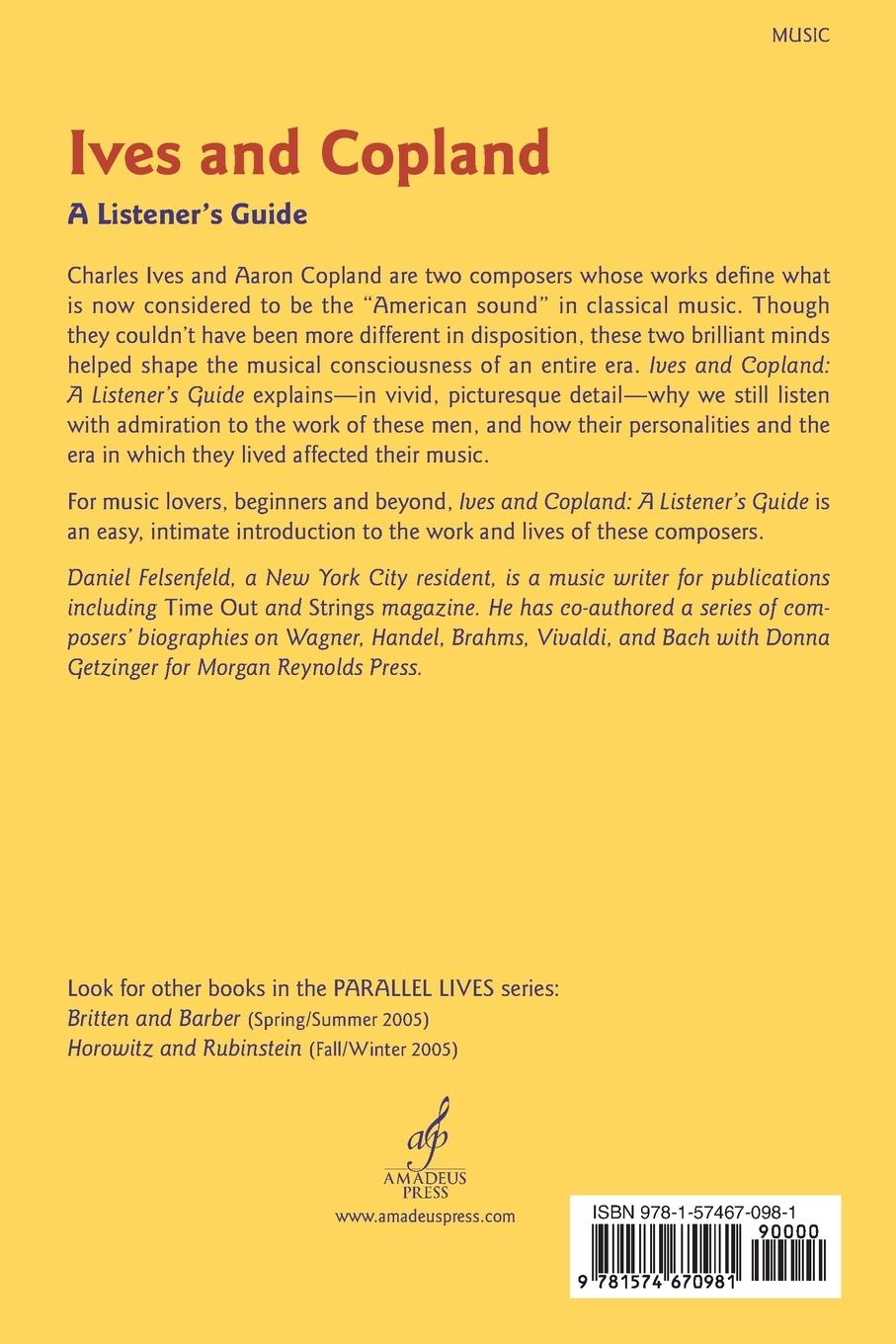 Rückseitencover Charles Ives and Aaron Copland - A Listener's Guide