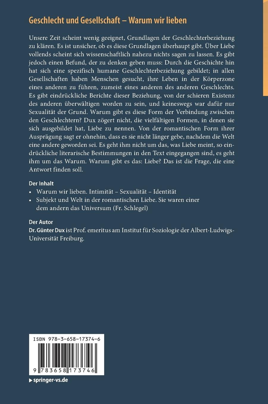 Rückseitencover Geschlecht und Gesellschaft - Warum wir lieben