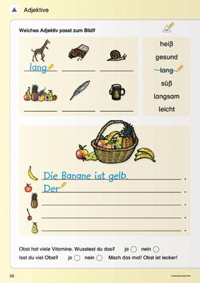 Beispielinhalt (Bild) Mein Grammatikheft 1/2 für die 1. und 2. Klasse