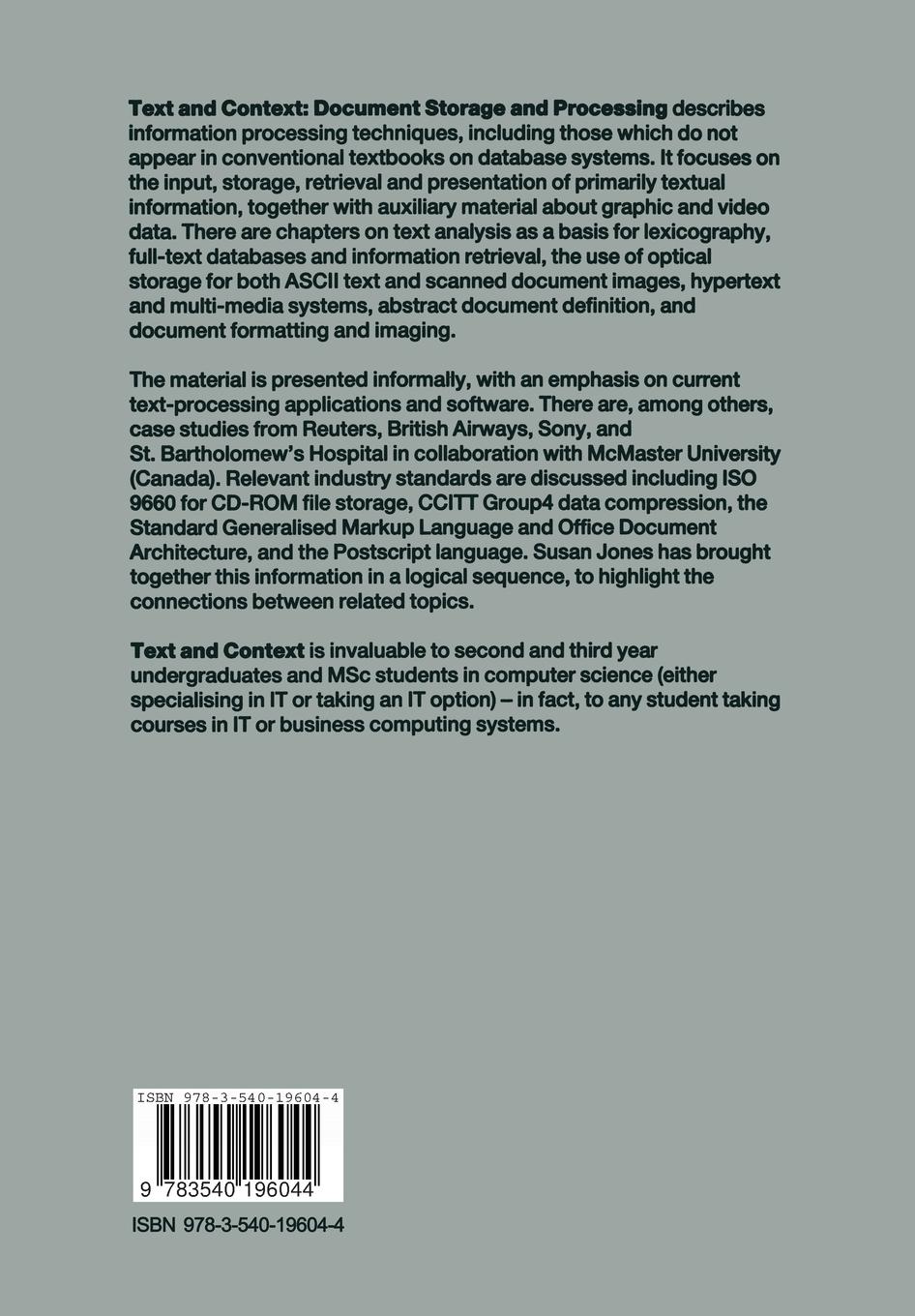 Rückseitencover Text and Context