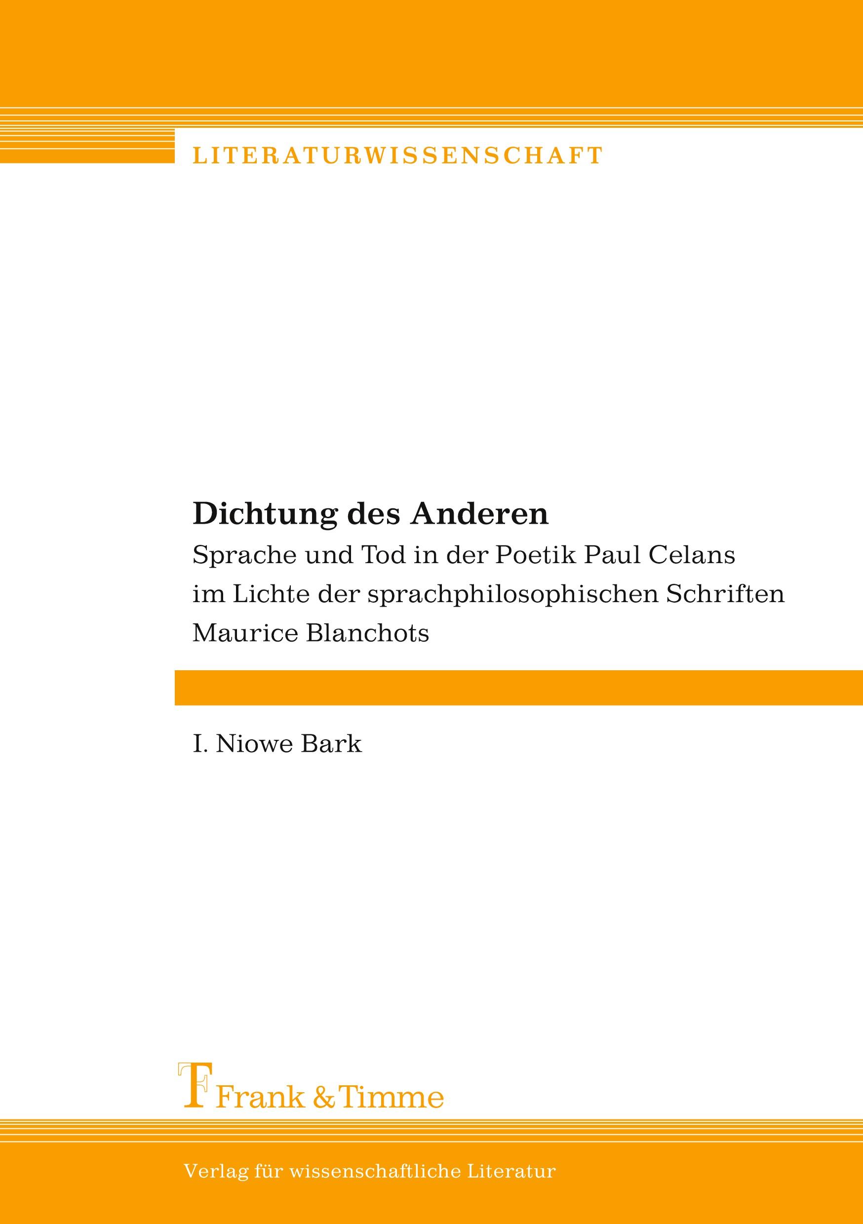 Vorderes Coverbild Dichtung des Anderen