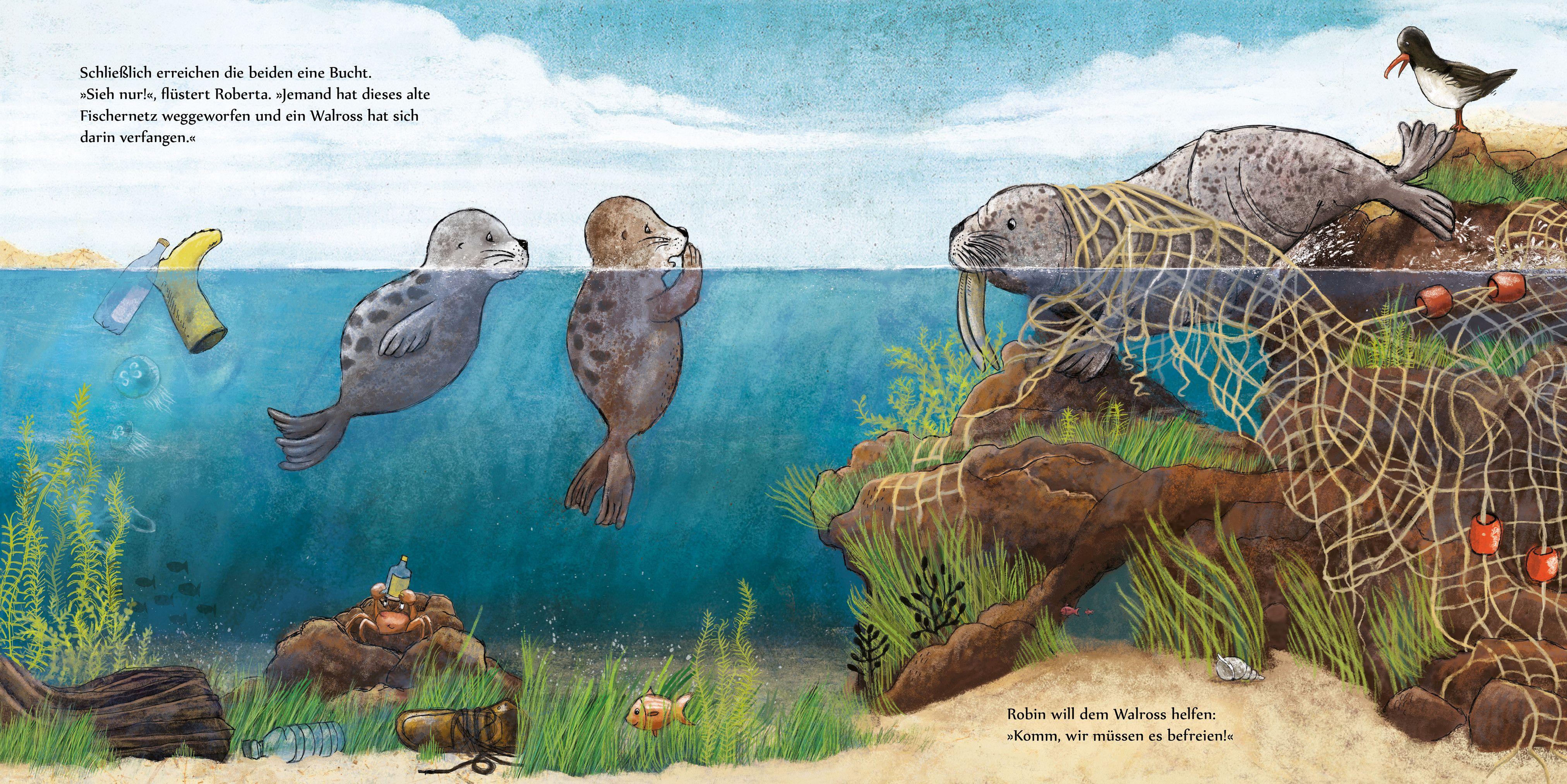 Beispielinhalt (Bild) Robin. Ein kleiner Seehund räumt auf