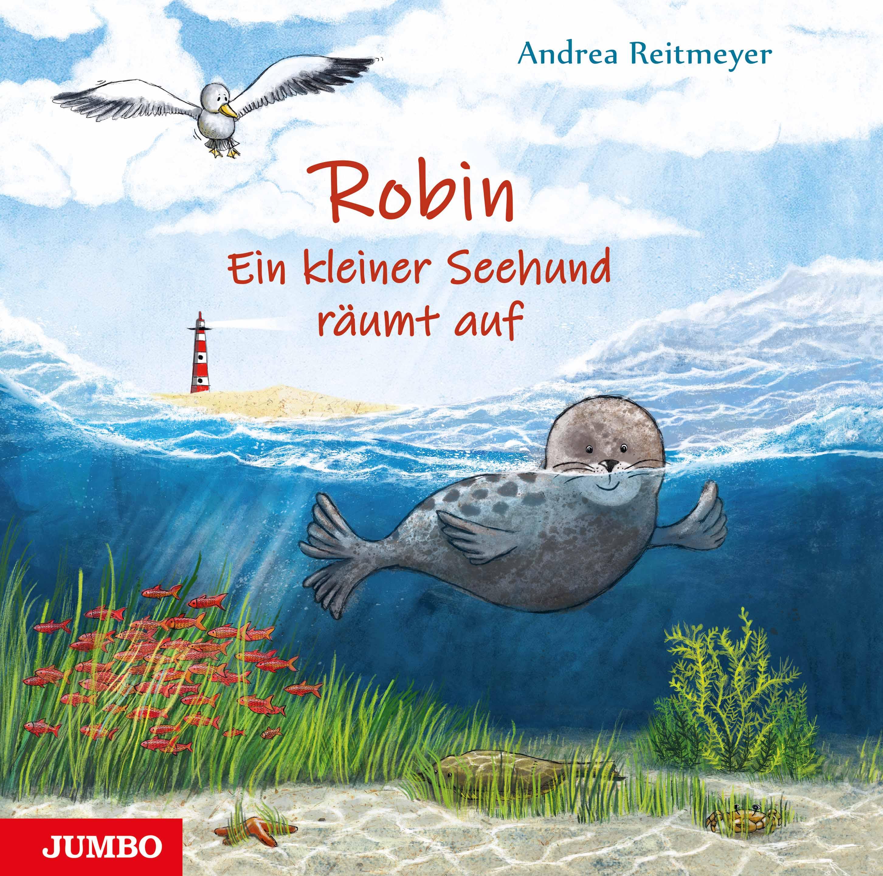 Vorderes Coverbild Robin. Ein kleiner Seehund räumt auf