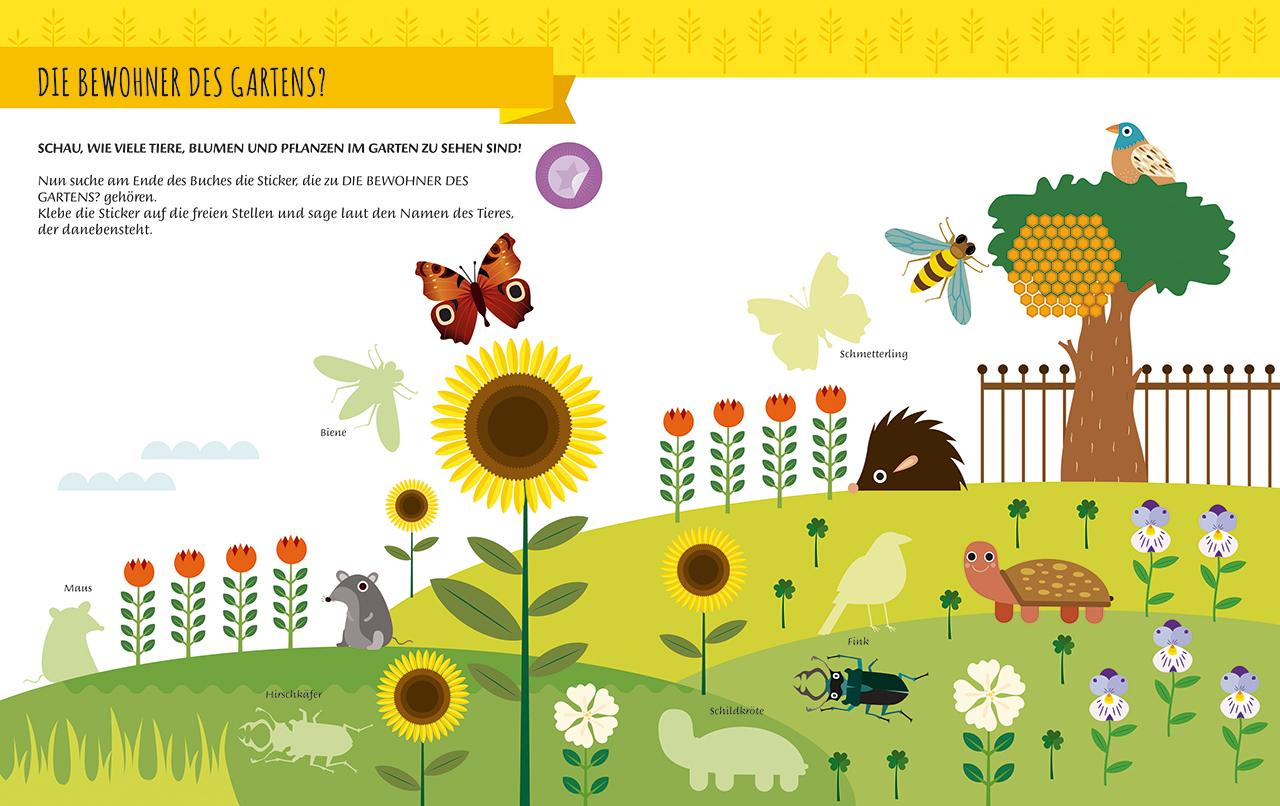 Beispielinhalt (Bild) Mein erstes Gartenbuch. Mit vielen fantastischen Stickern