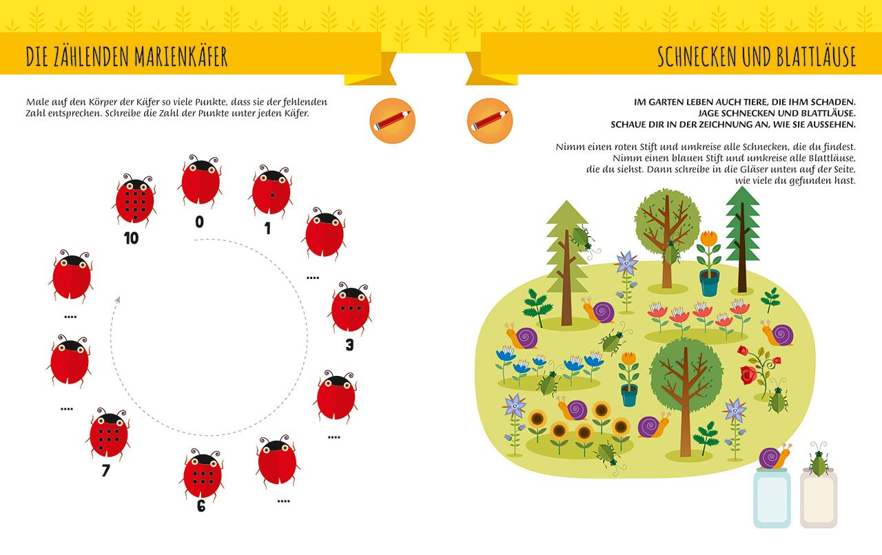 Beispielinhalt (Bild) Mein erstes Gartenbuch. Mit vielen fantastischen Stickern