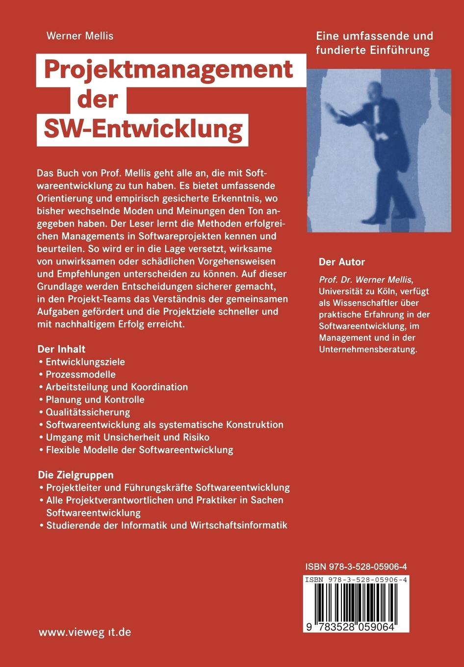 Rückseitencover Projektmanagement der SW-Entwicklung