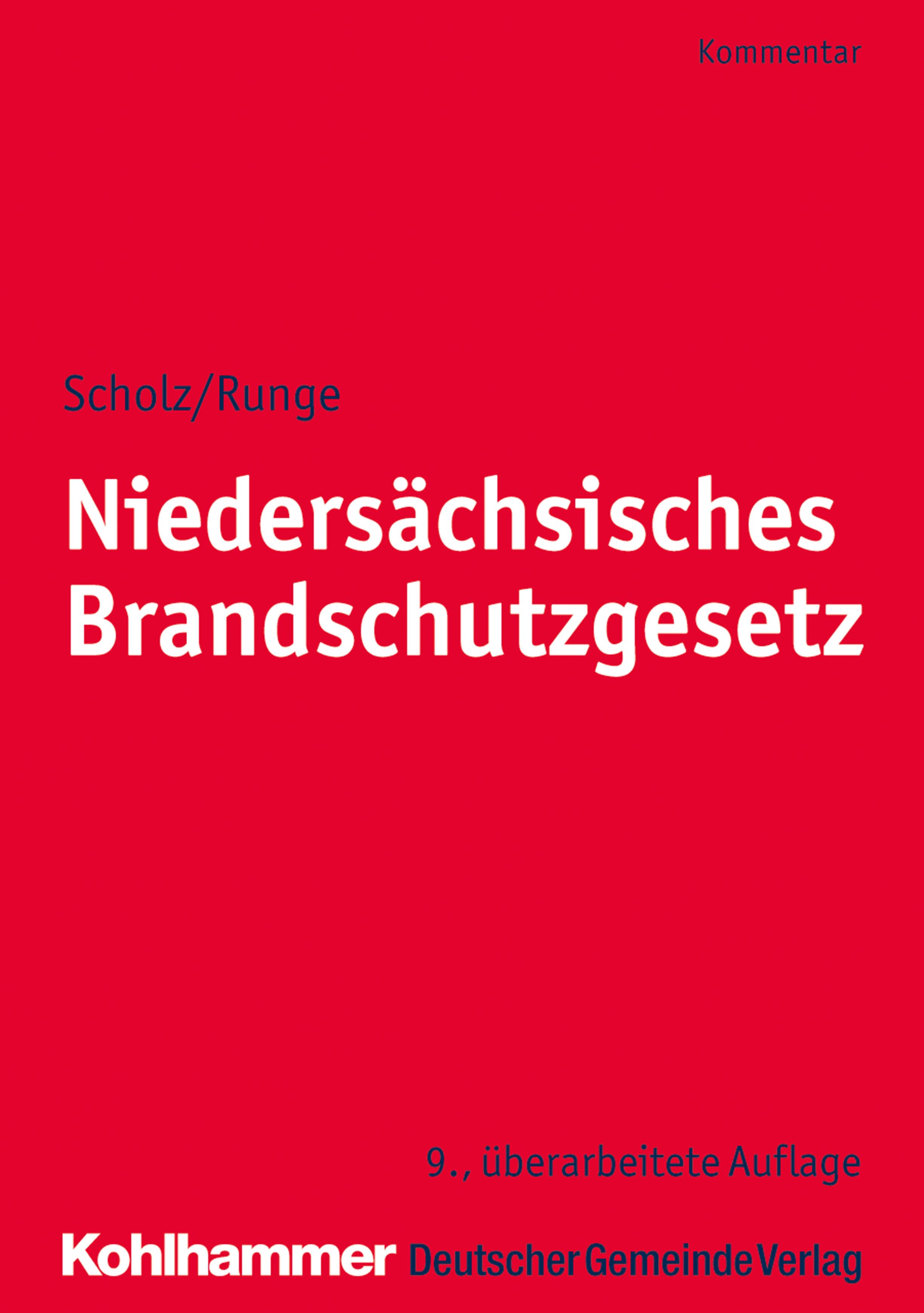 Vorderes Coverbild Niedersächsisches Brandschutzgesetz