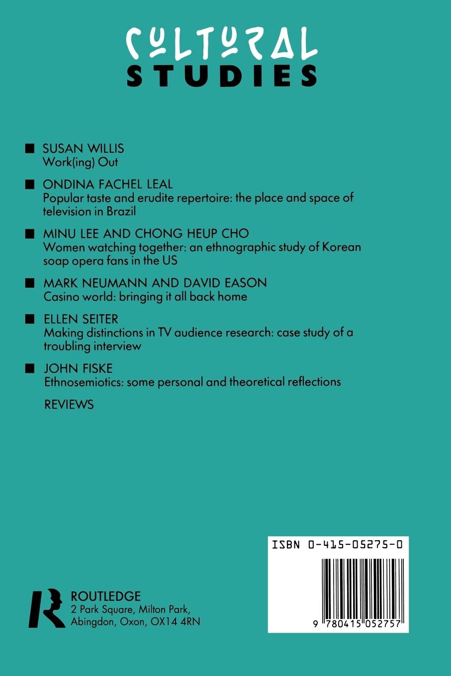 Rückseitencover Cultural Studies