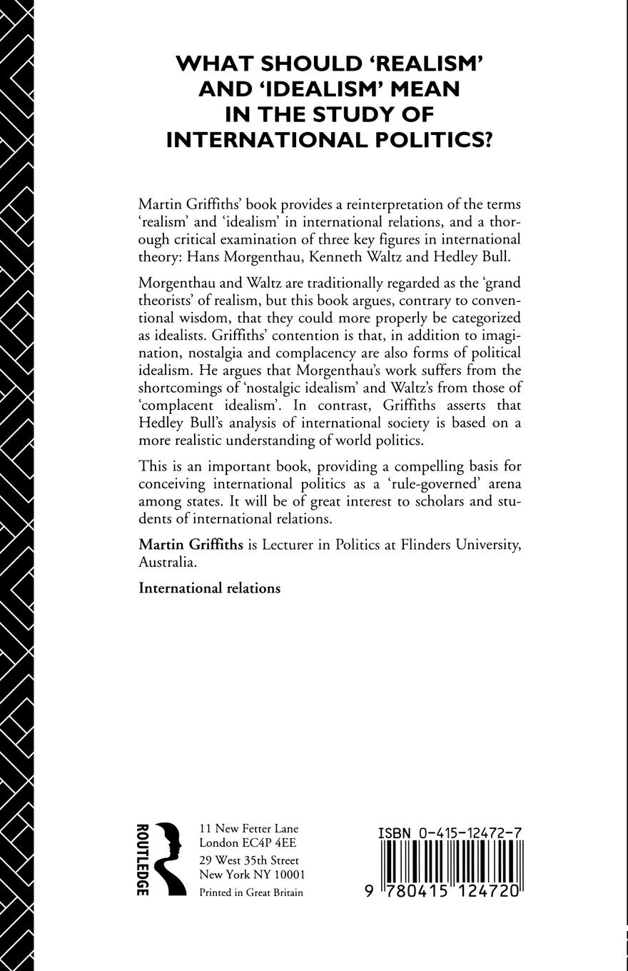 Rückseitencover Realism, Idealism and International Politics