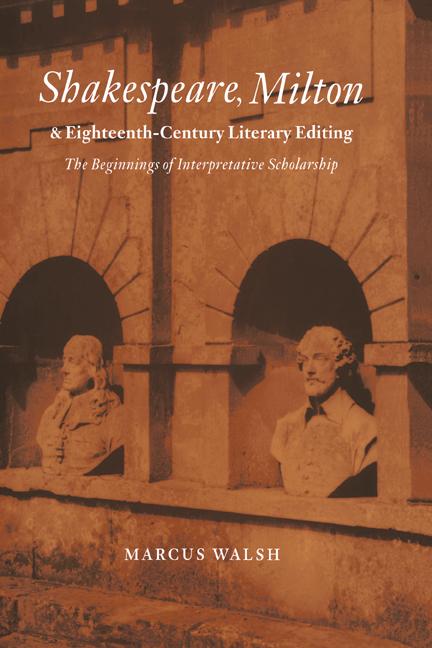 Vorderes Coverbild Shakespeare, Milton and Eighteenth-Century Literary Editing