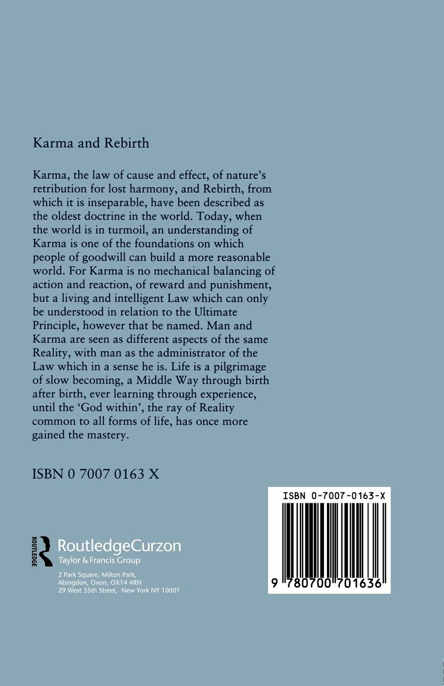 Rückseitencover Karma and Rebirth