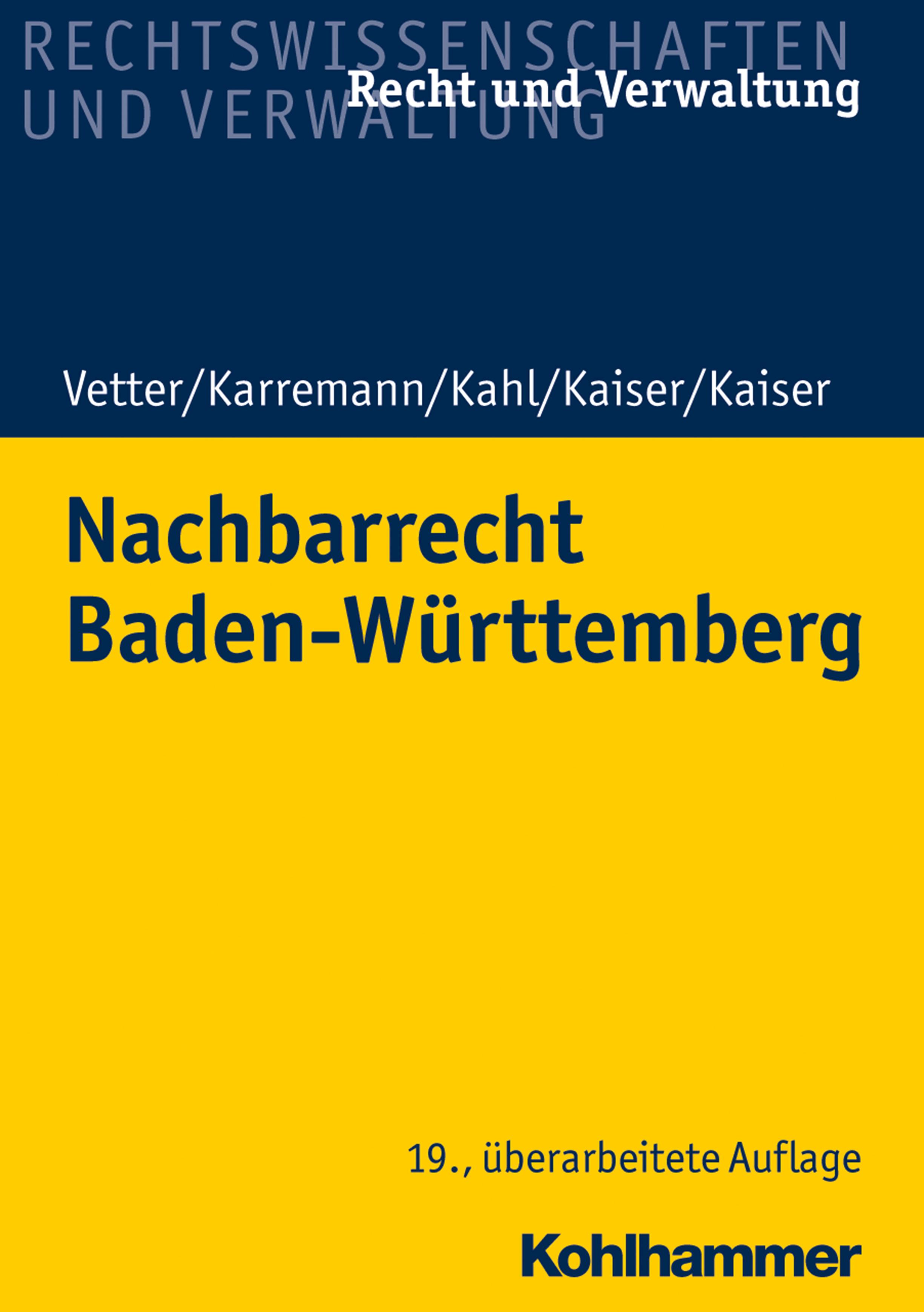 Vorderes Coverbild Nachbarrecht Baden-Württemberg
