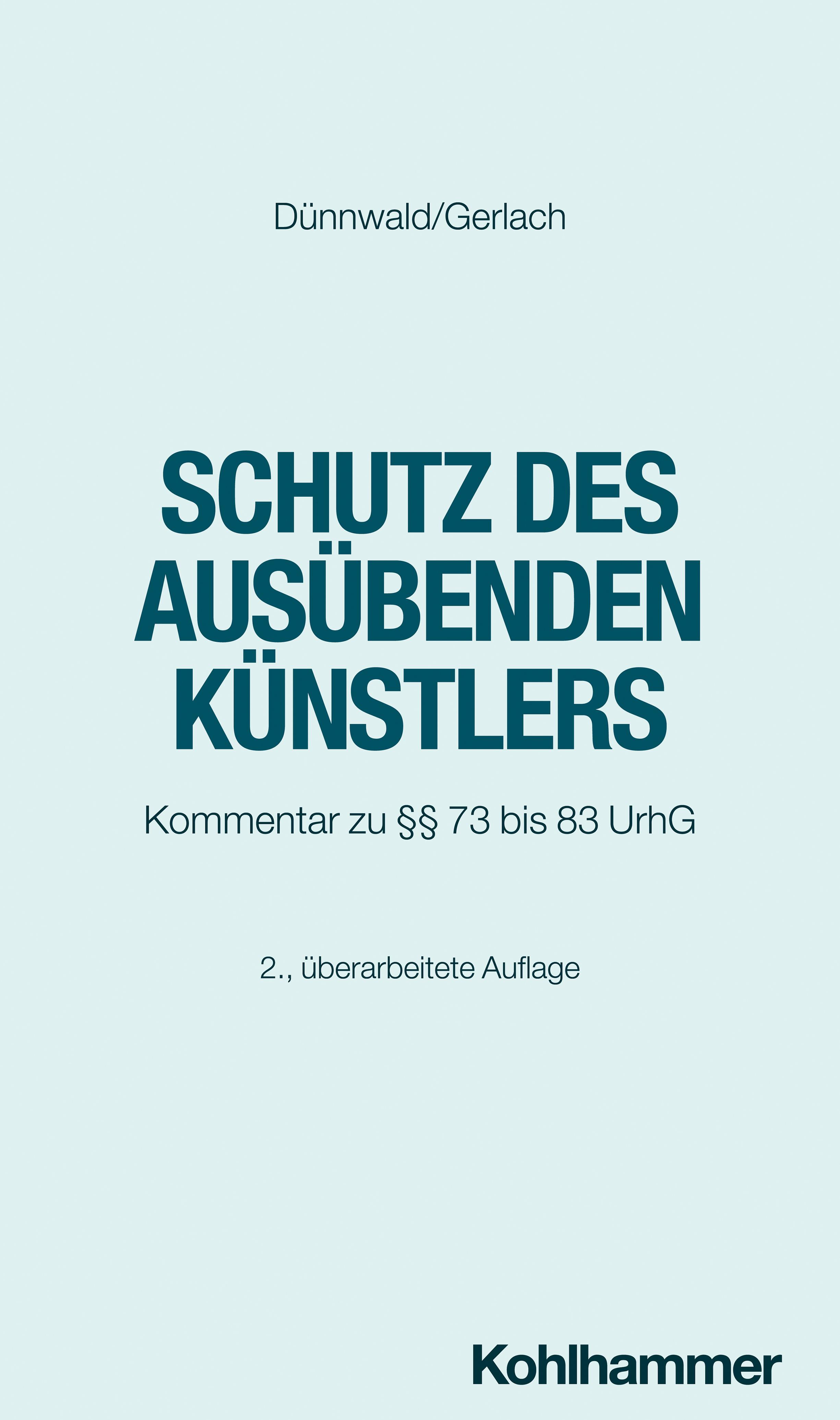 Vorderes Coverbild Schutz des ausübenden Künstlers