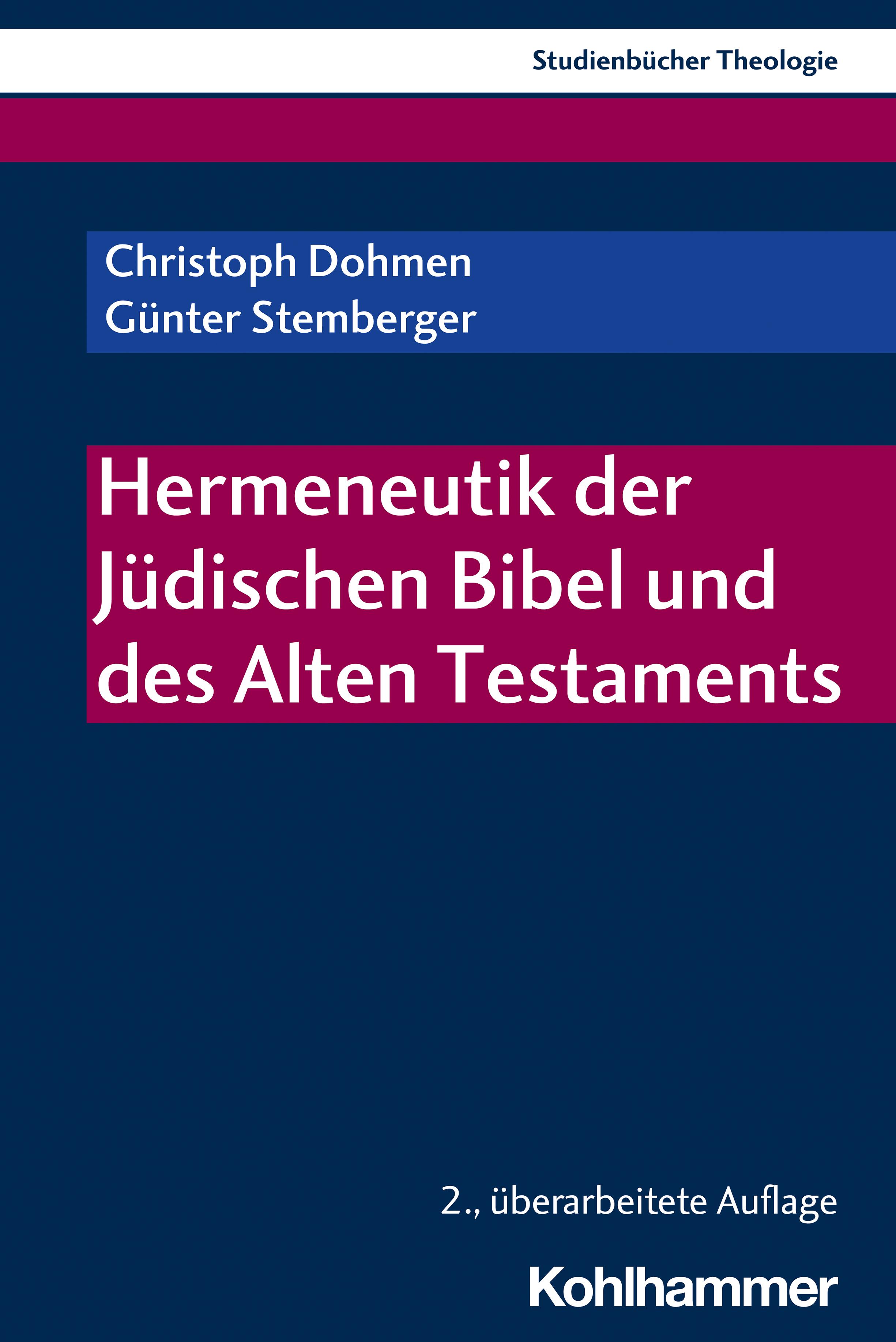 Vorderes Coverbild Hermeneutik der Jüdischen Bibel und des Alten Testaments