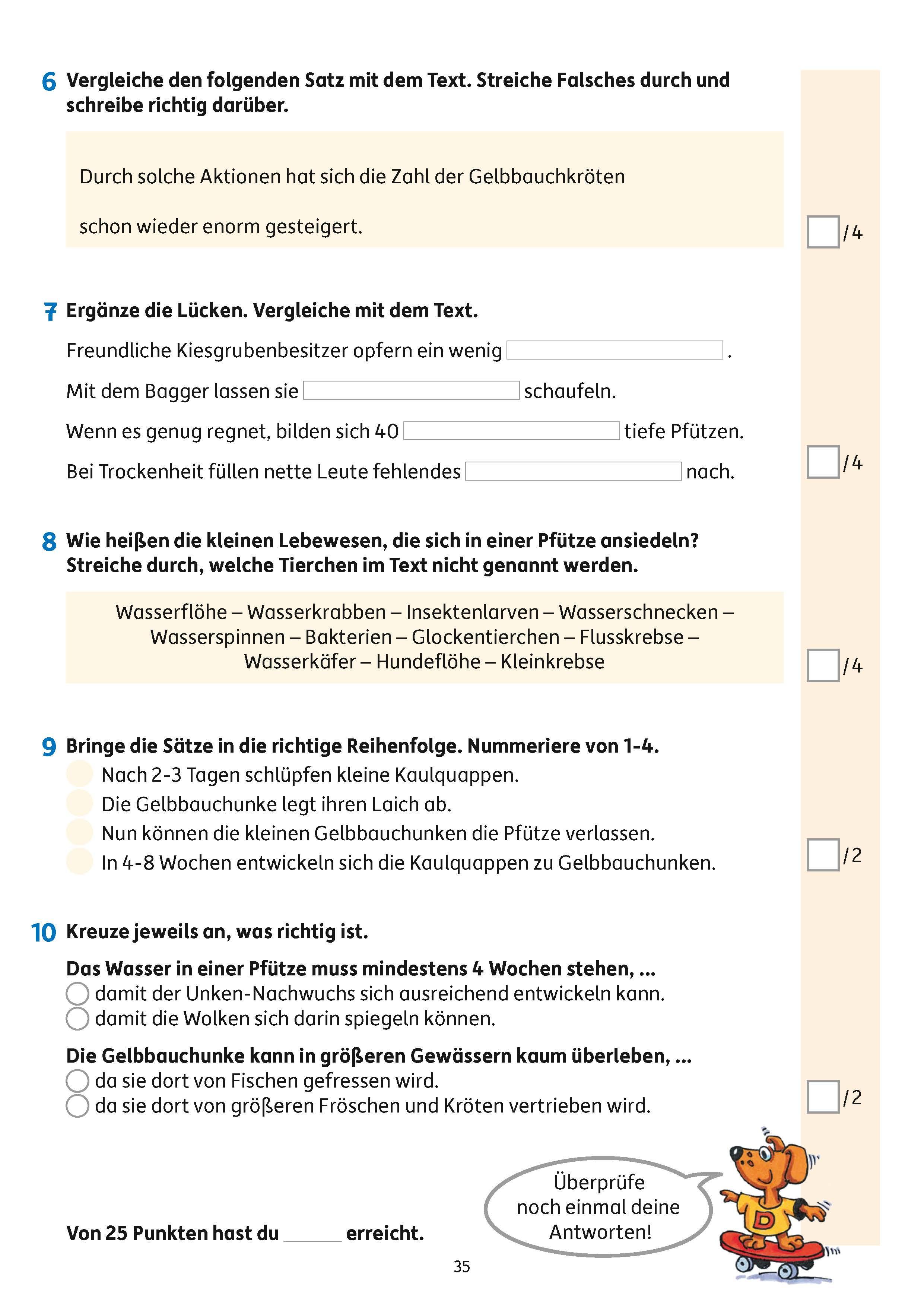 Beispielinhalt (Bild) Lesetests in Deutsch - Lernzielkontrollen 3. Klasse, A4- Heft
