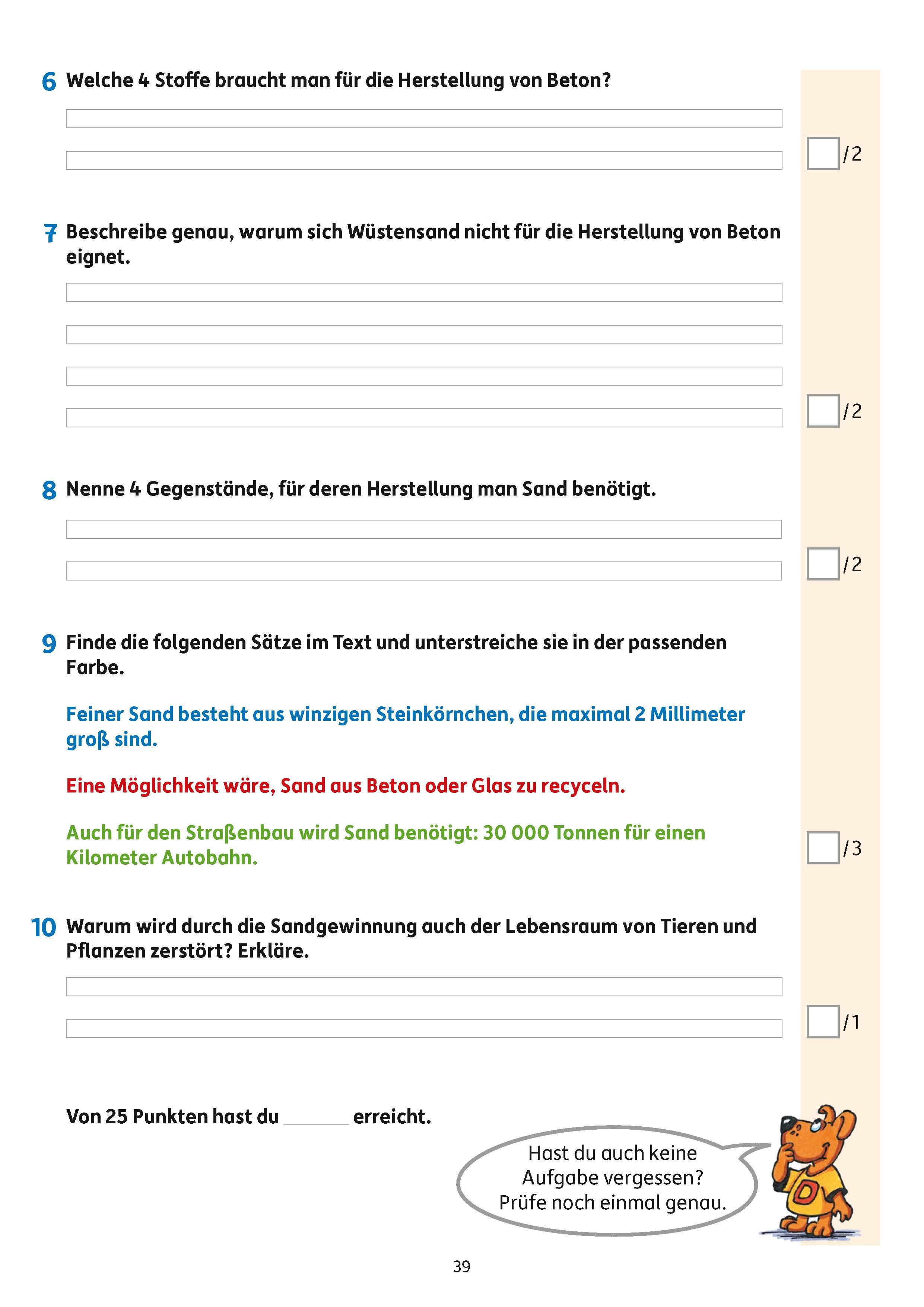Beispielinhalt (Bild) Lesetests in Deutsch - Lernzielkontrollen 3. Klasse, A4- Heft