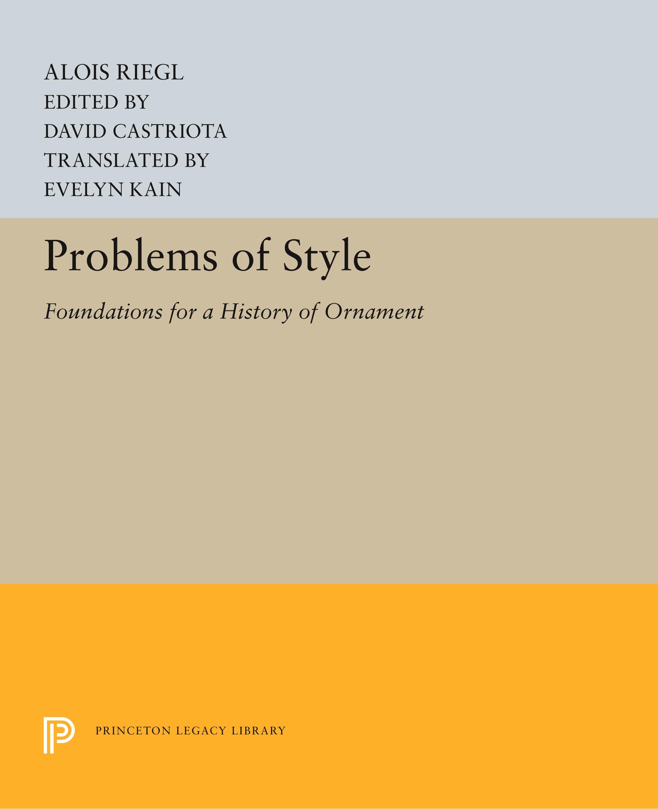 Vorderes Coverbild Problems of Style