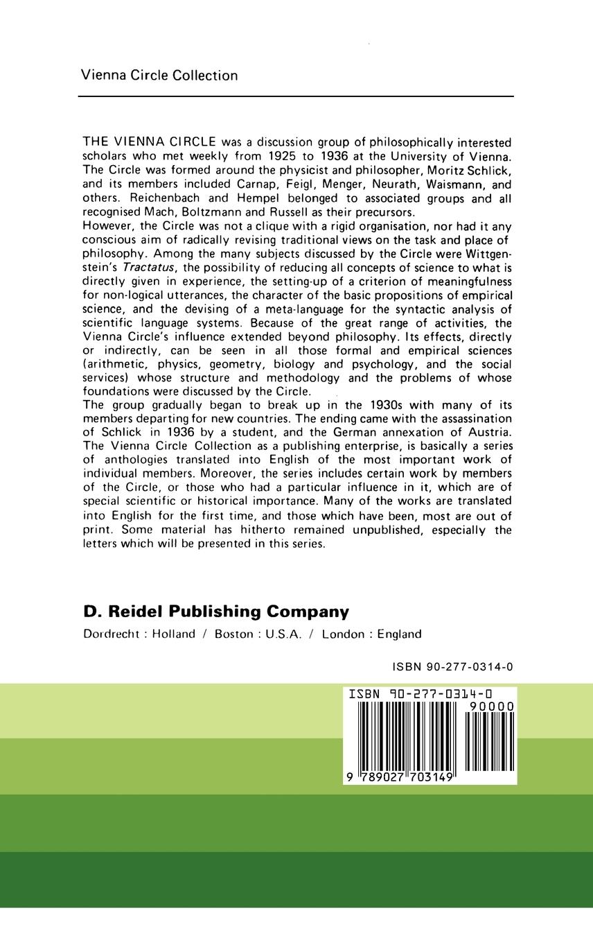 Rückseitencover Moritz Schlick Philosophical Papers