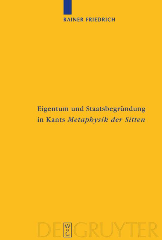 Vorderes Coverbild Eigentum und Staatsbegründung in Kants 'Metaphysik der Sitten'