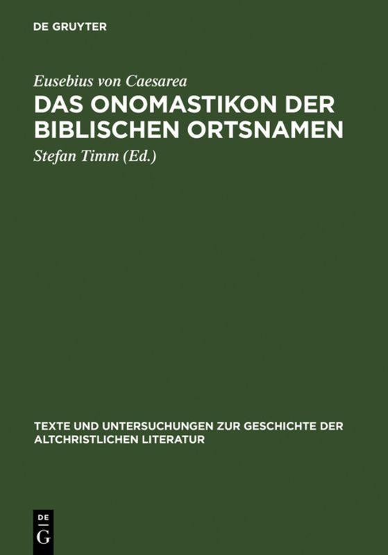Vorderes Coverbild Das Onomastikon der biblischen Ortsnamen