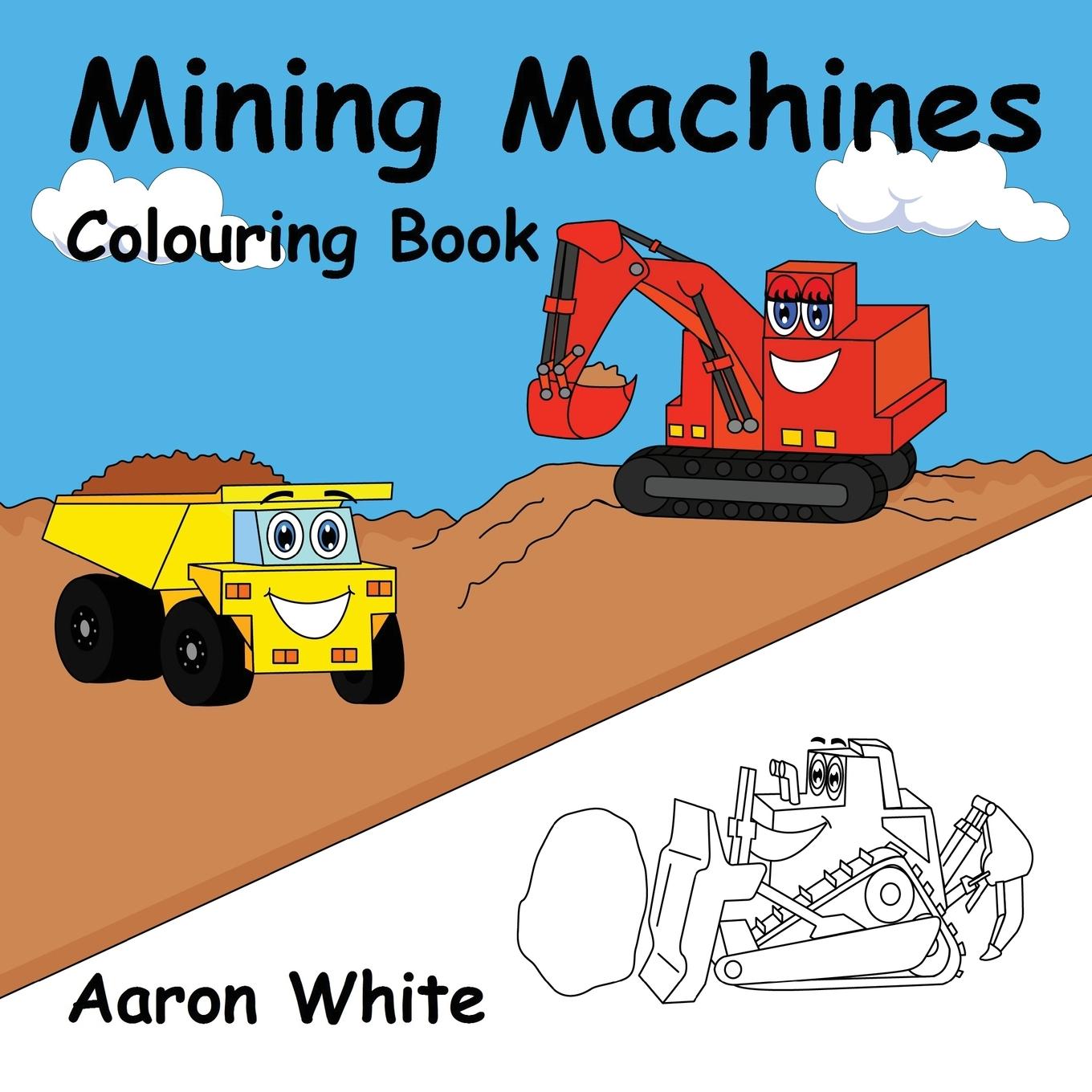 Vorderes Coverbild Mining Machines Colouring Book