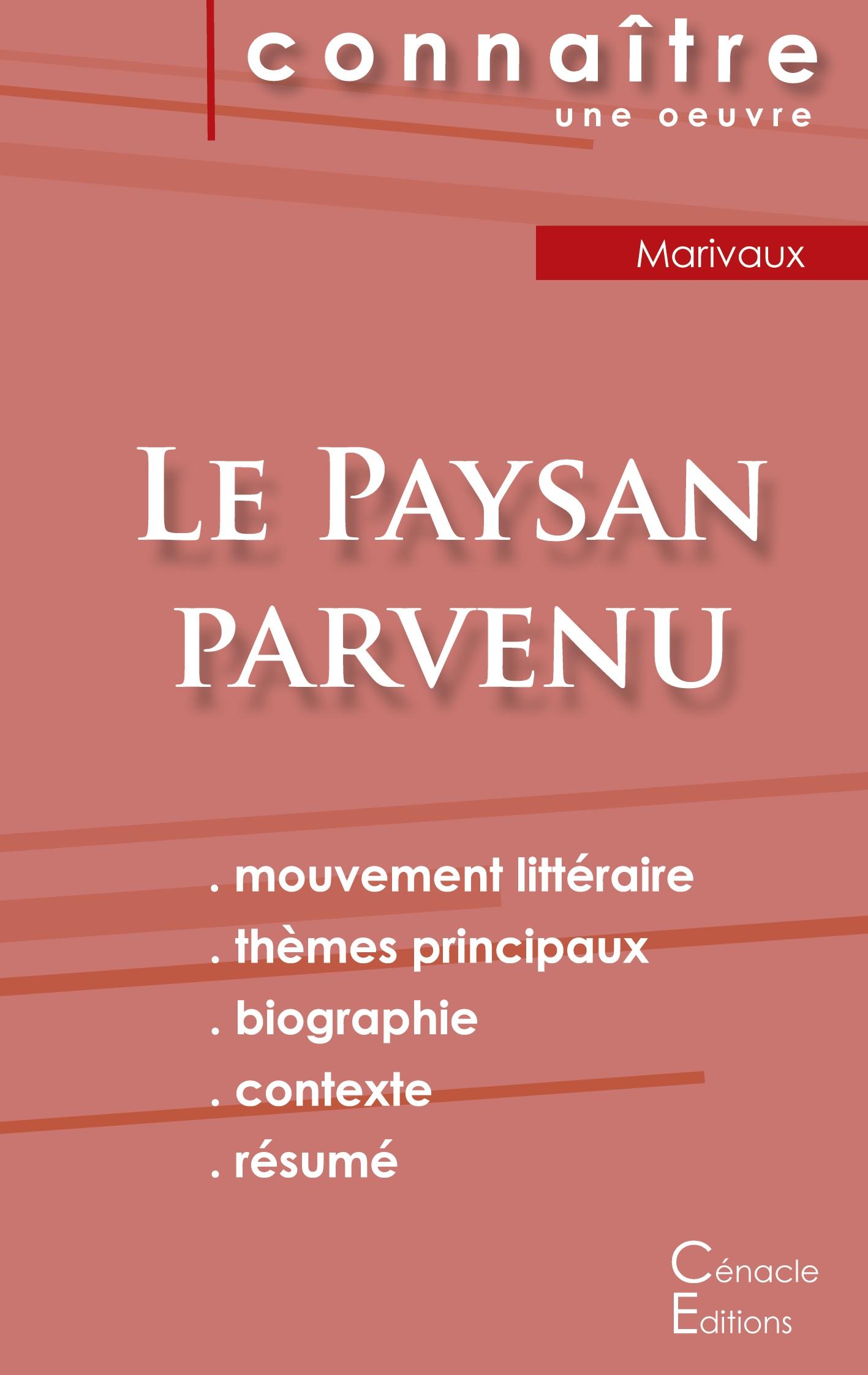 Vorderes Coverbild Fiche de lecture Le Paysan parvenu (Analyse littéraire de référence et résumé complet)