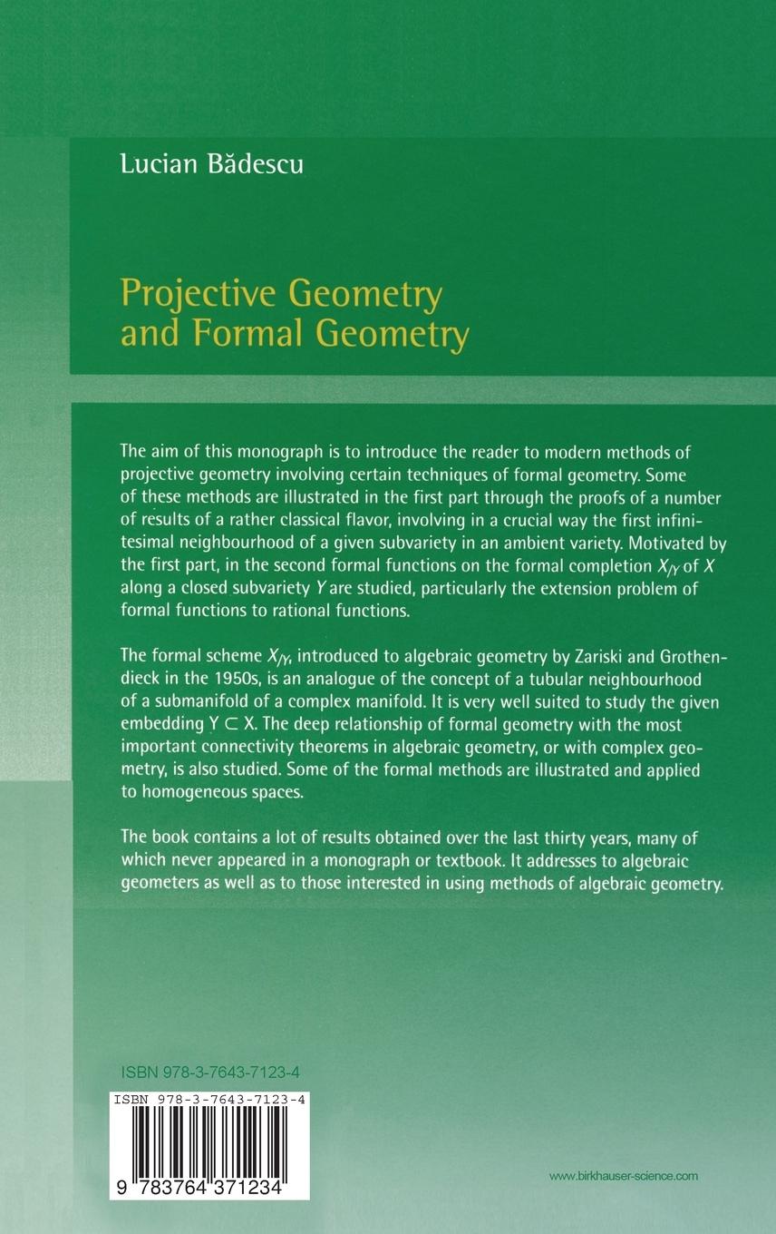Rückseitencover Projective Geometry and Formal Geometry