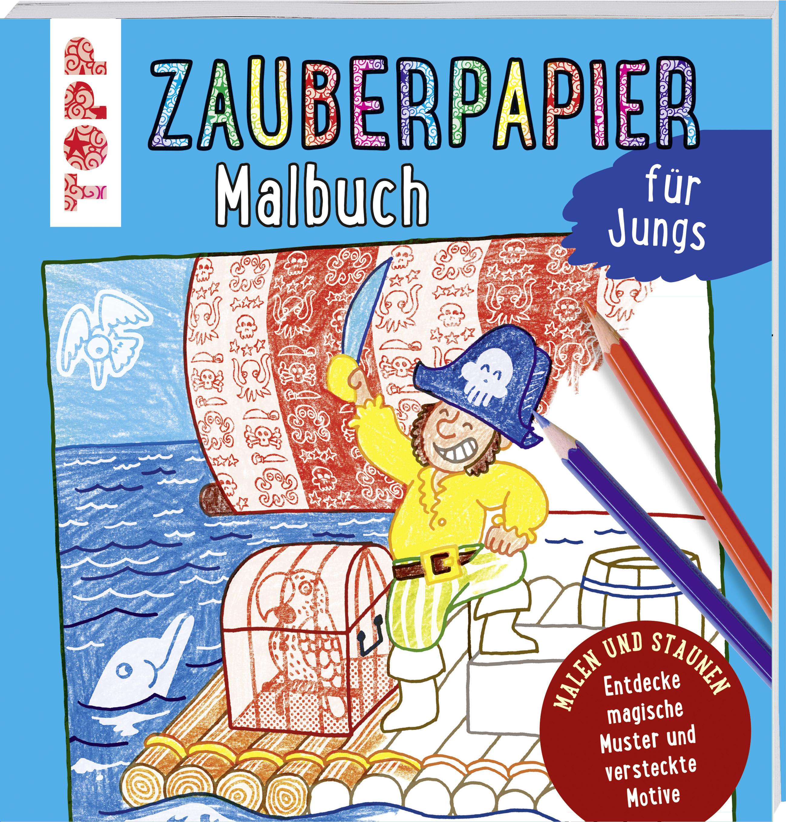 Vorderes Coverbild Zauberpapier Malbuch für Jungs