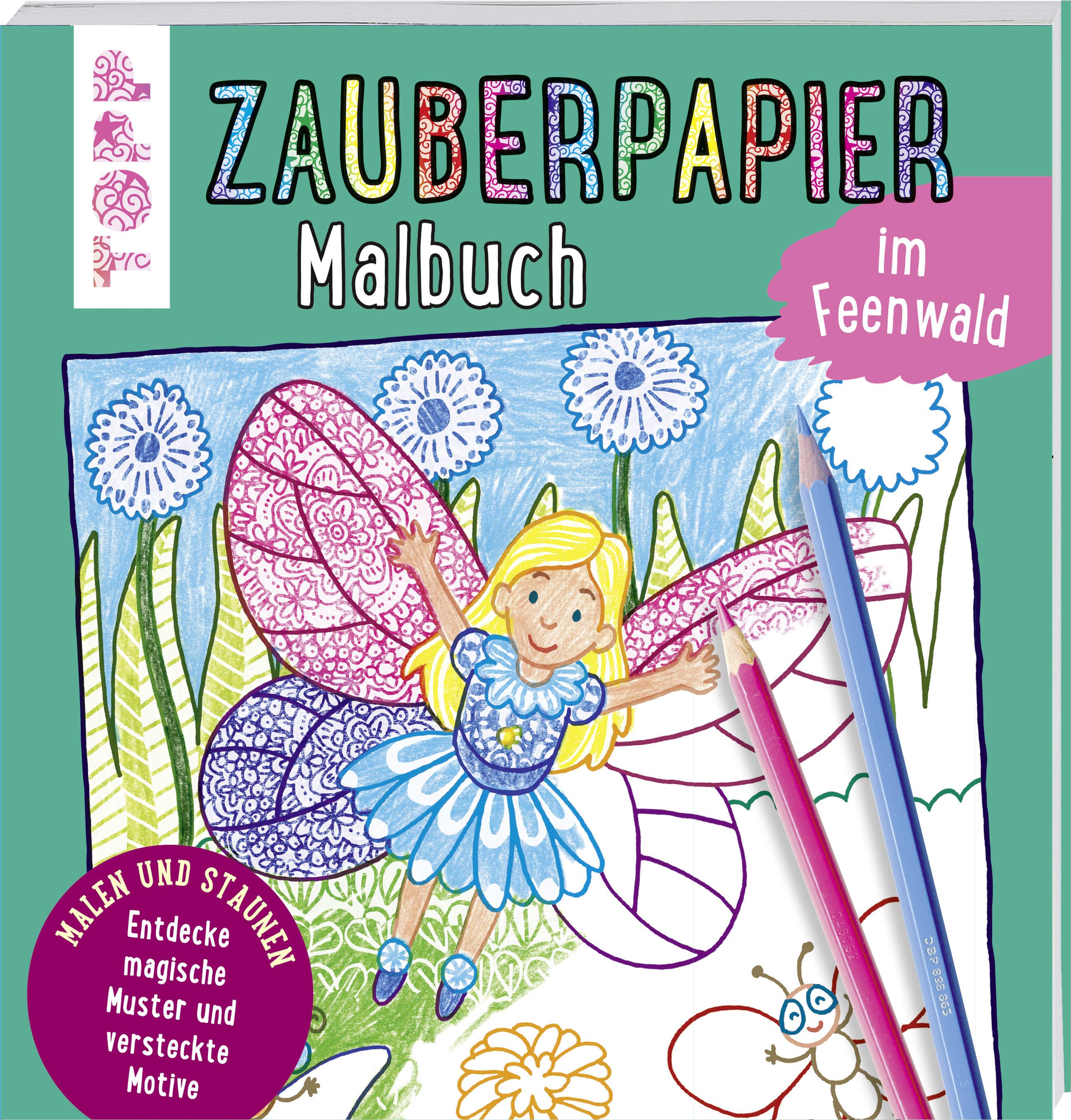 Vorderes Coverbild Zauberpapier Malbuch im Feenwald
