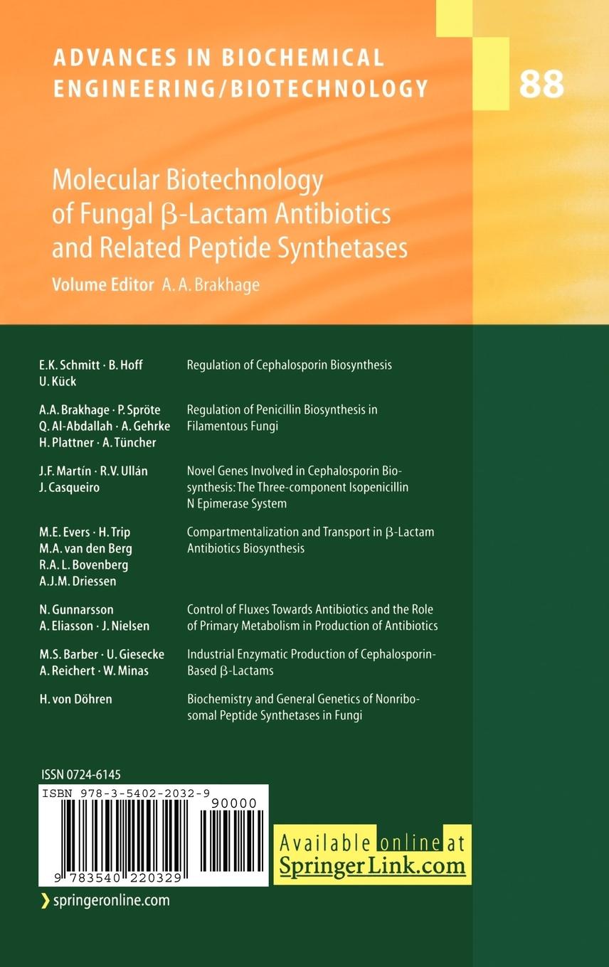 Rückseitencover Molecular Biotechnology of Fungal ß-Lactam Antibiotics and Related Peptide Synthetases