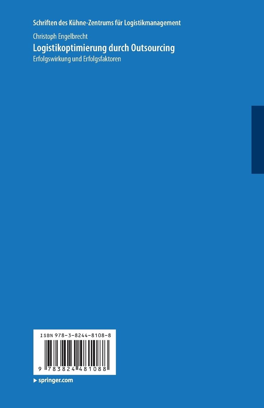 Rückseitencover Logistikoptimierung durch Outsourcing