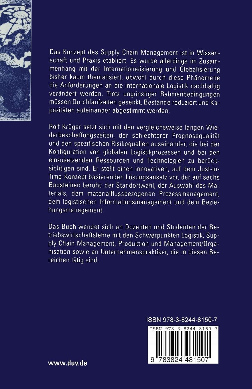 Rückseitencover Das Just-in-Time-Konzept für globale Logistikprozesse
