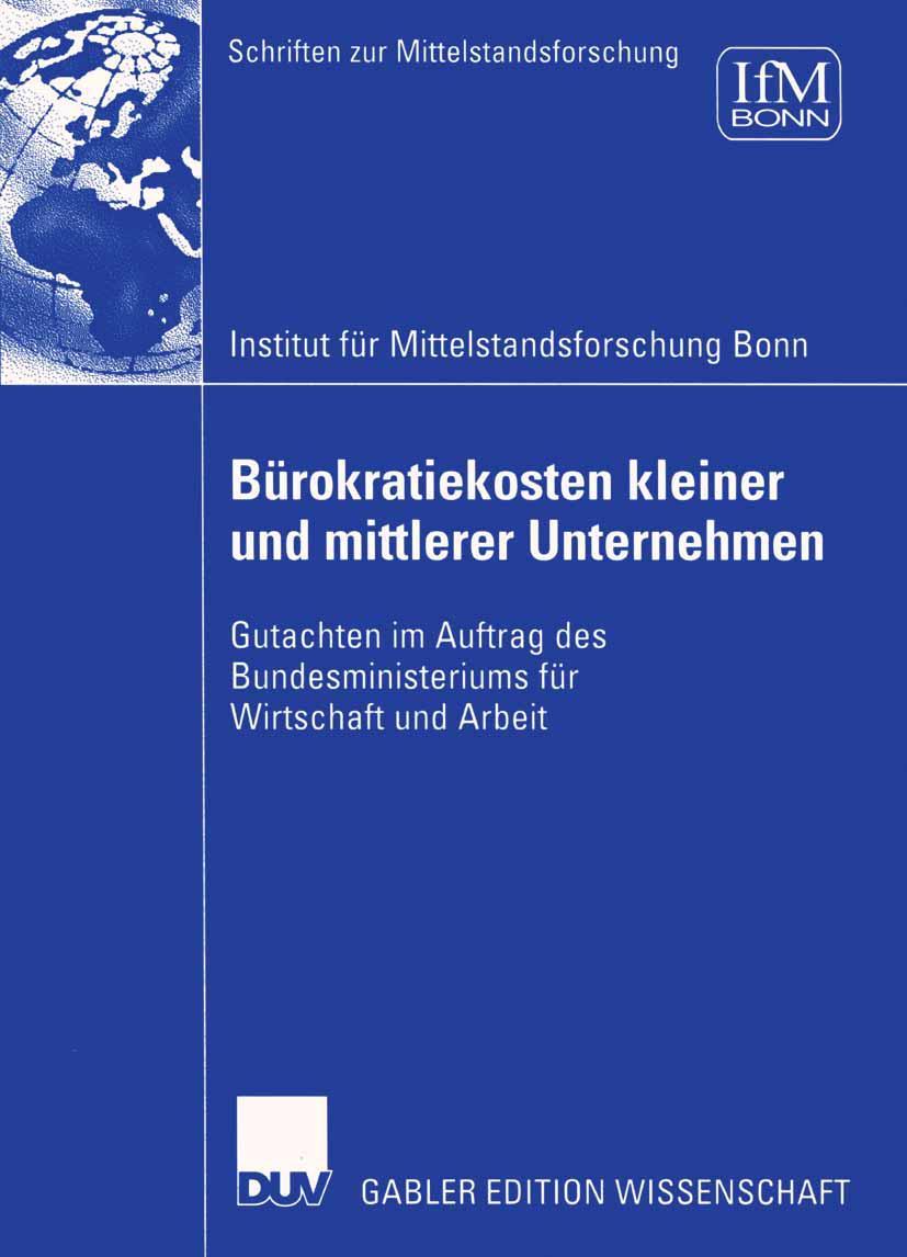 Vorderes Coverbild Bürokratiekosten kleiner und mittlerer Unternehmen